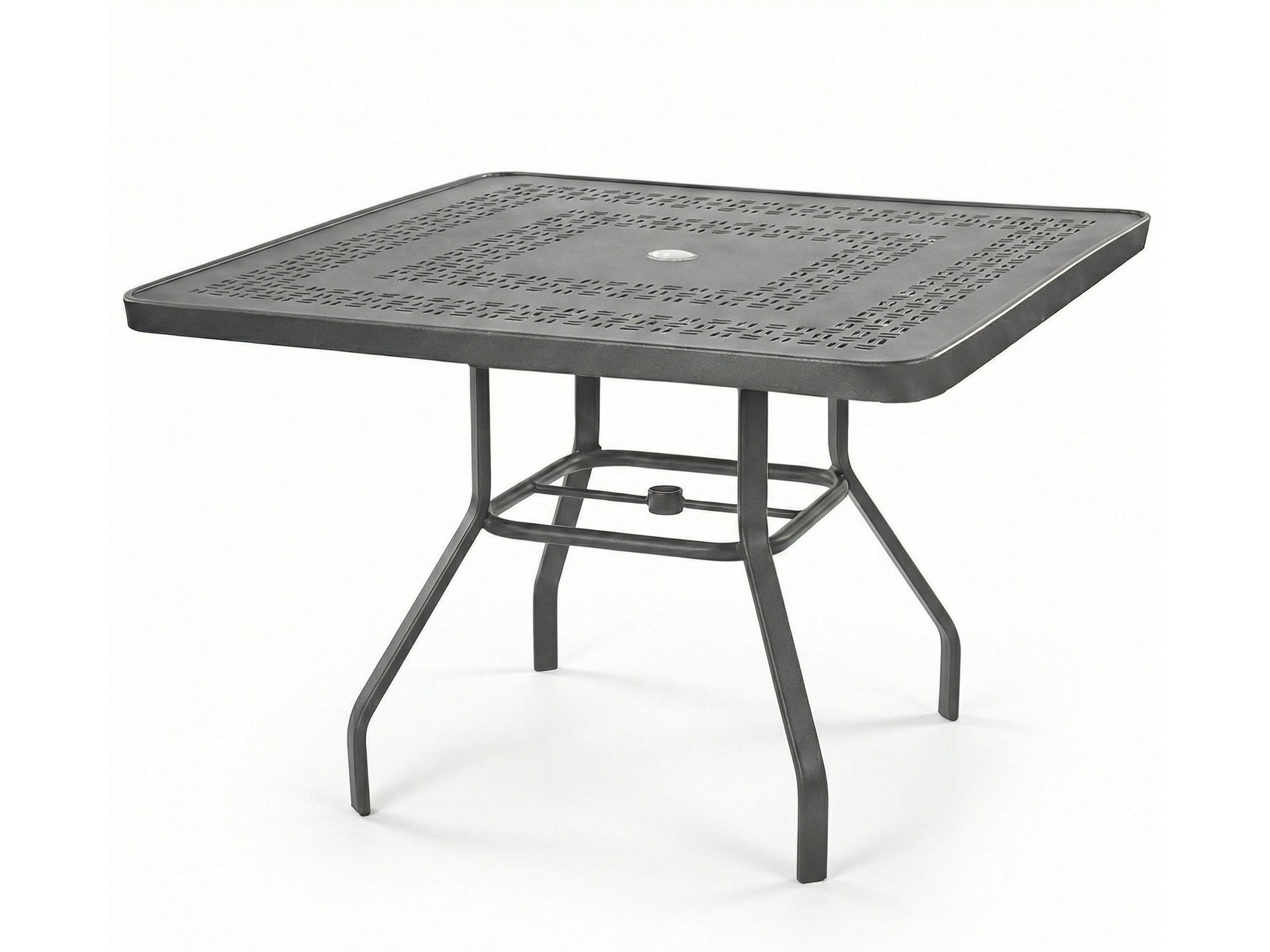 Mayan Punched Aluminum Square Dining Table