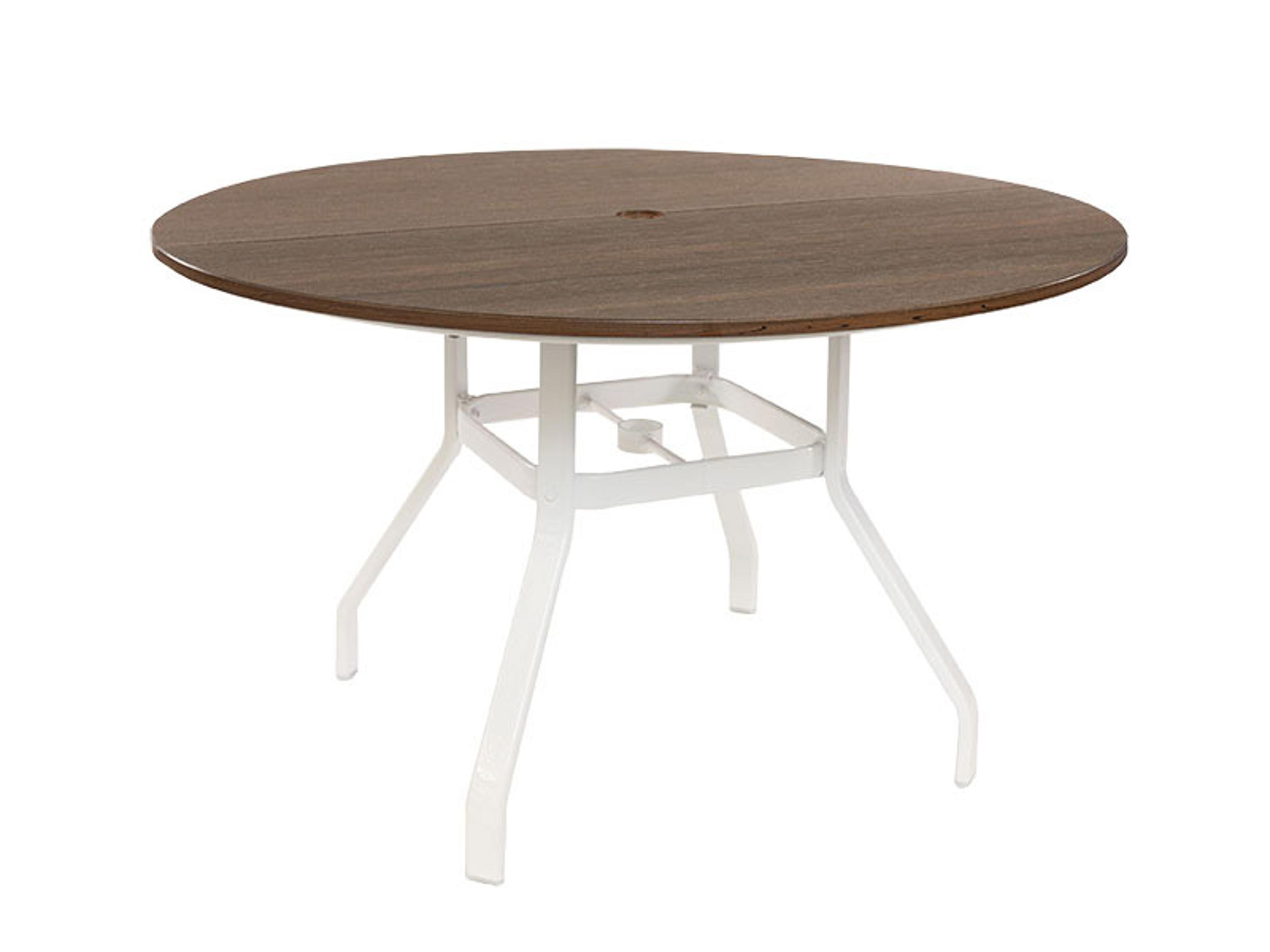 Lexington Aluminum Round Outdoor Dining Table with Umbrella Hole