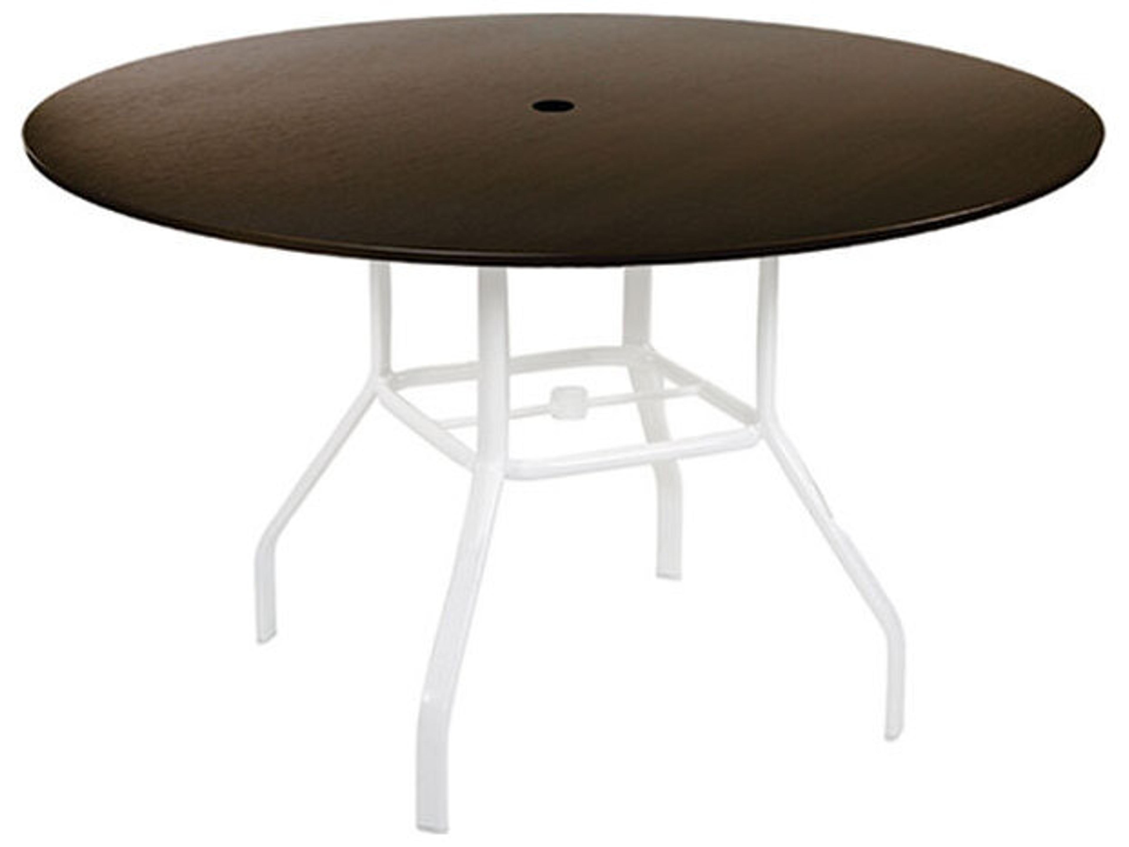Raleigh Aluminum Round Patio Dining Table with Umbrella Hole