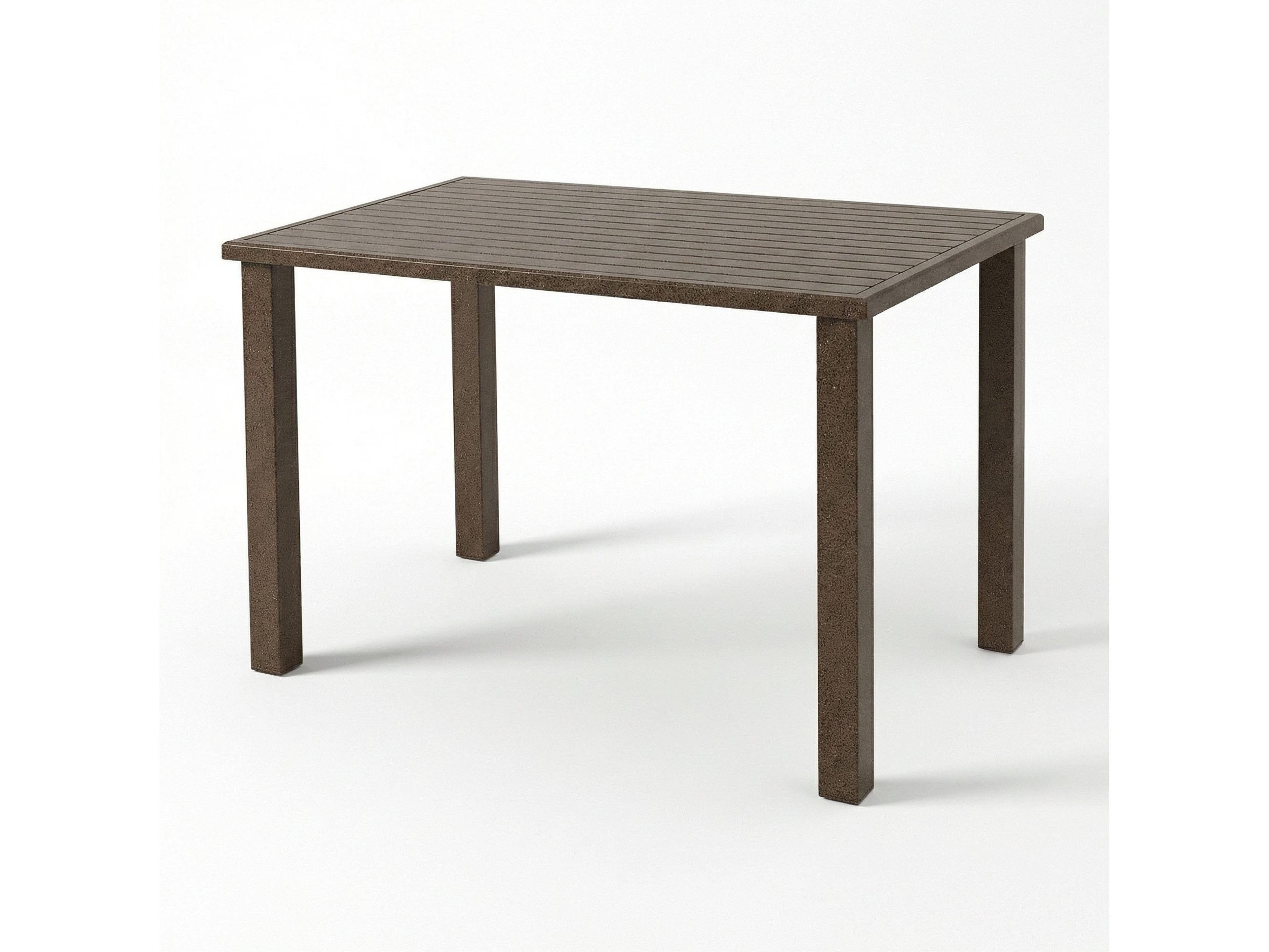 Windward Design Group Apollo Aluminum Rectangular Outdoor Bar Table with Umbrella Hole