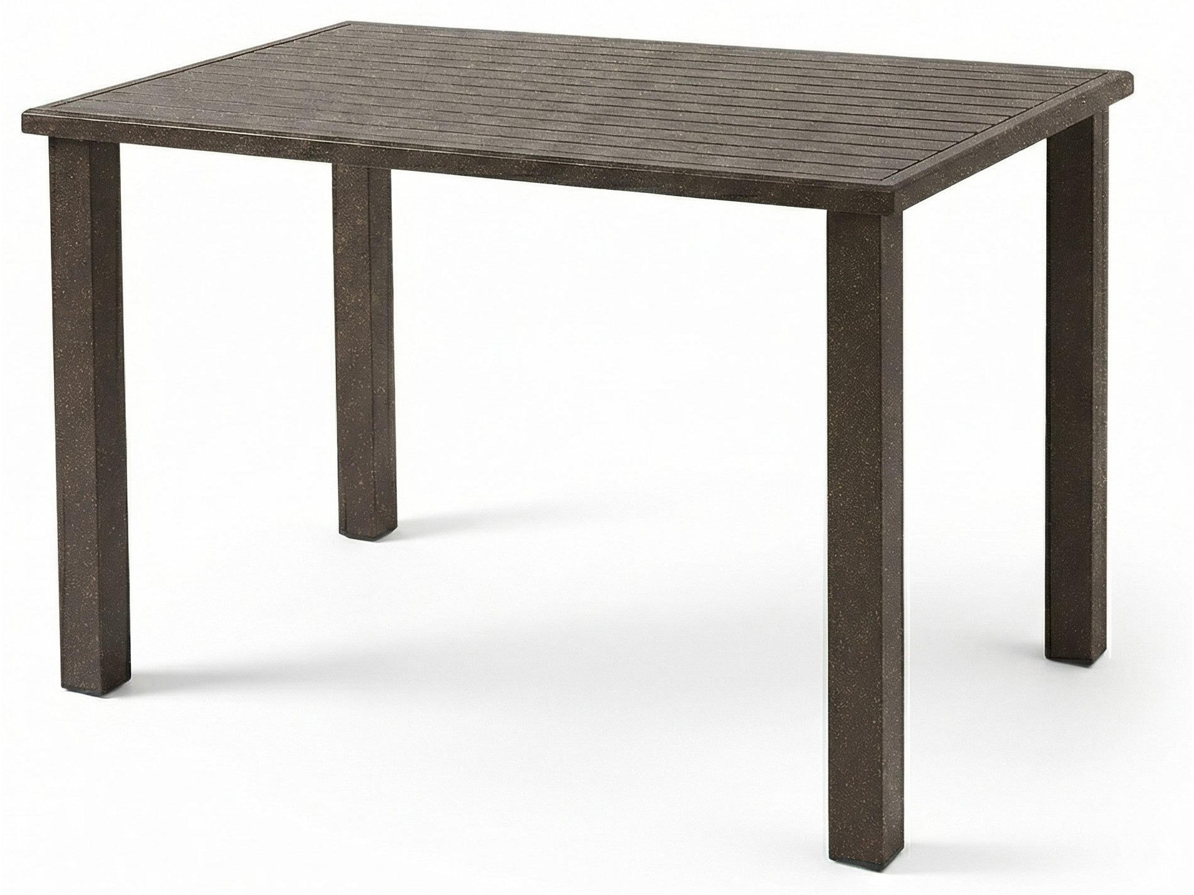 Windward Design Group Apollo Aluminum Rectangular Outdoor Bar Table with Umbrella Hole