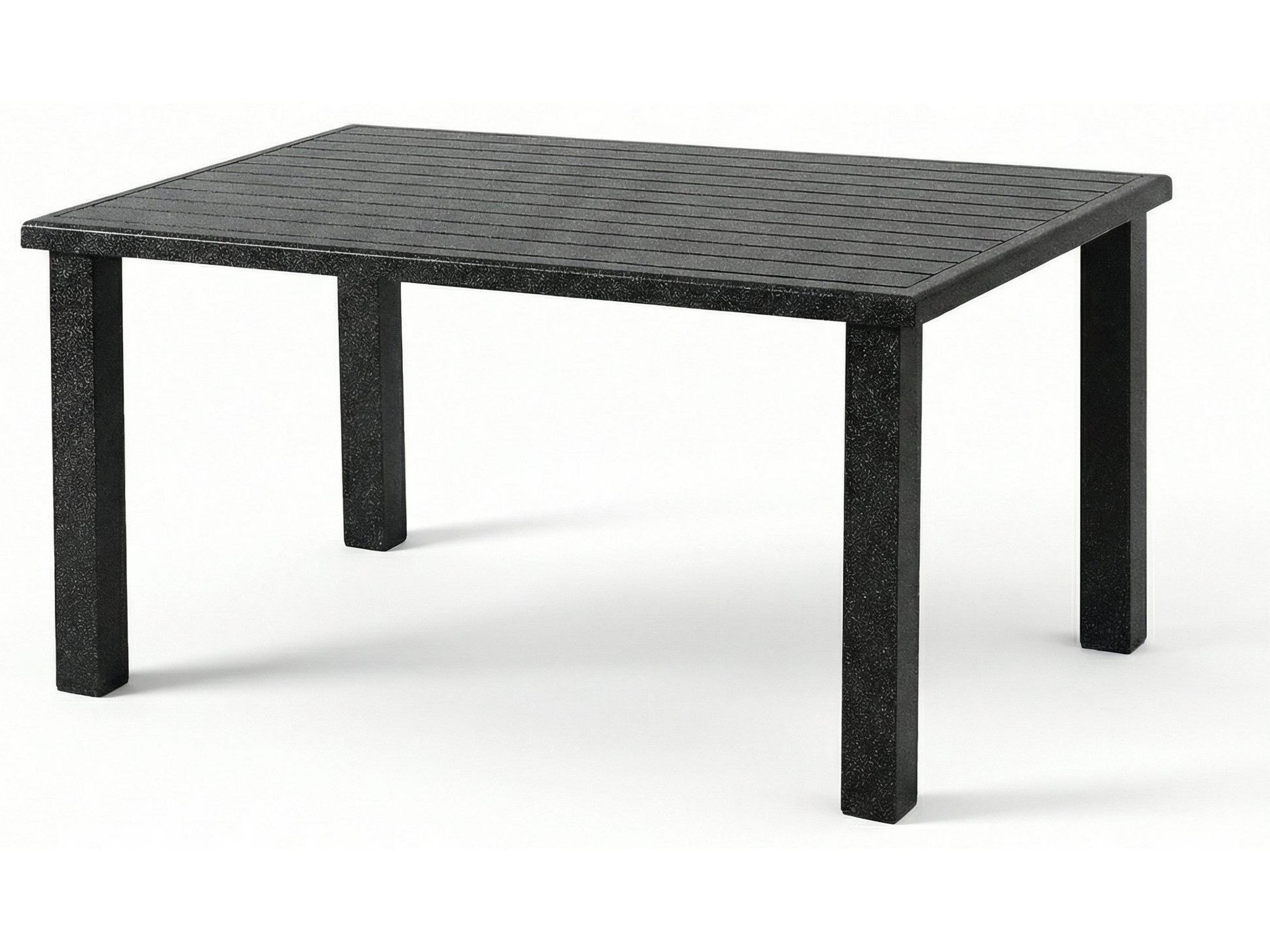 Windward Design Group Apollo Aluminum Rectangular Outdoor Dining Table with Umbrella Hole