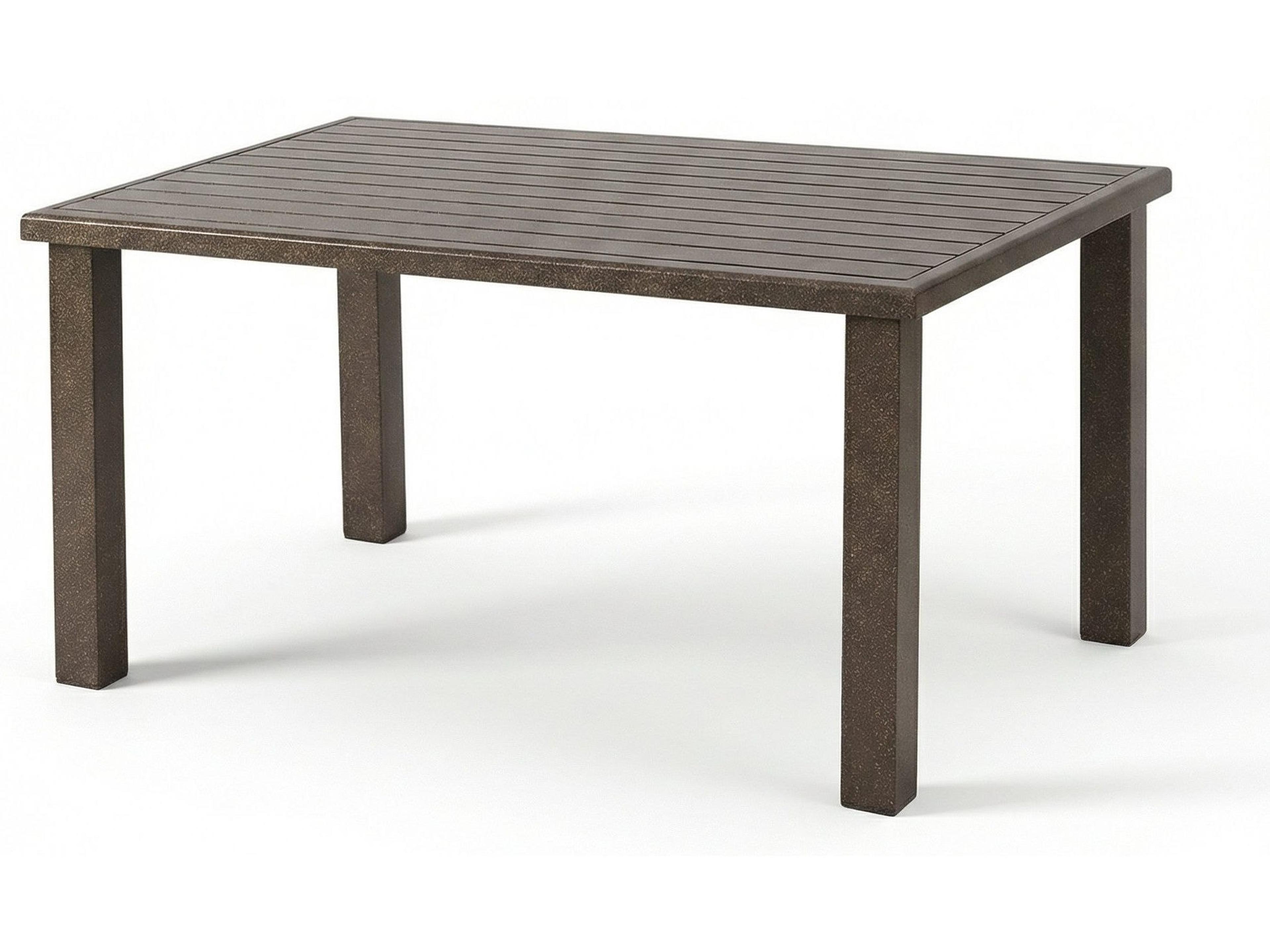 Windward Design Group Apollo Aluminum Rectangular Outdoor Dining Table with Umbrella Hole