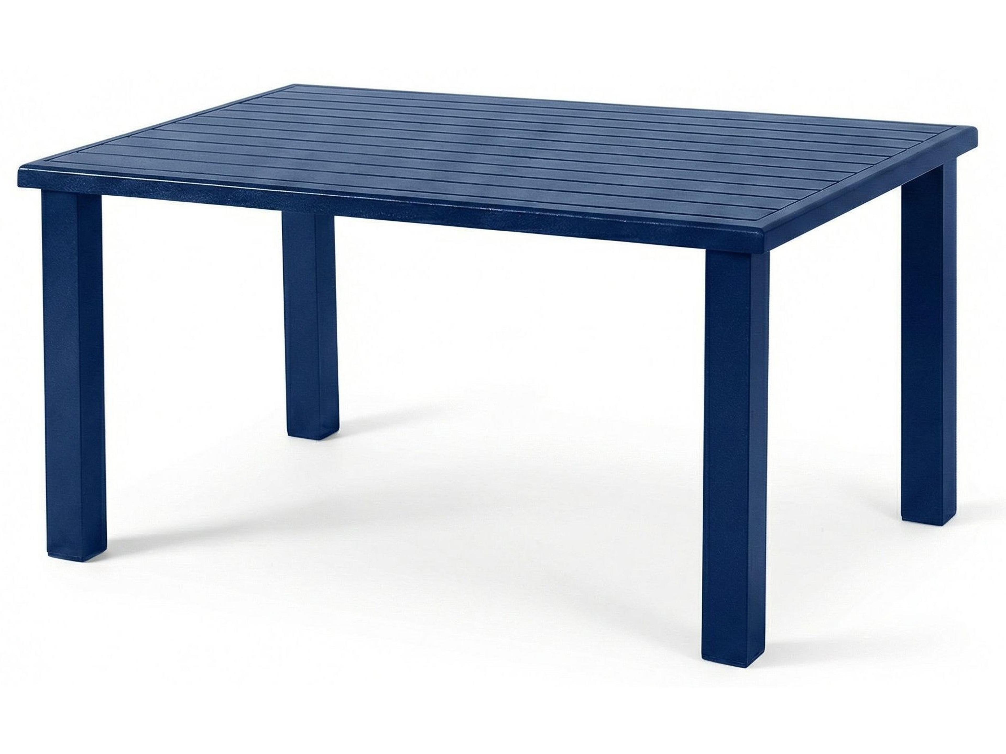 Windward Design Group Apollo Aluminum Rectangular Outdoor Dining Table with Umbrella Hole