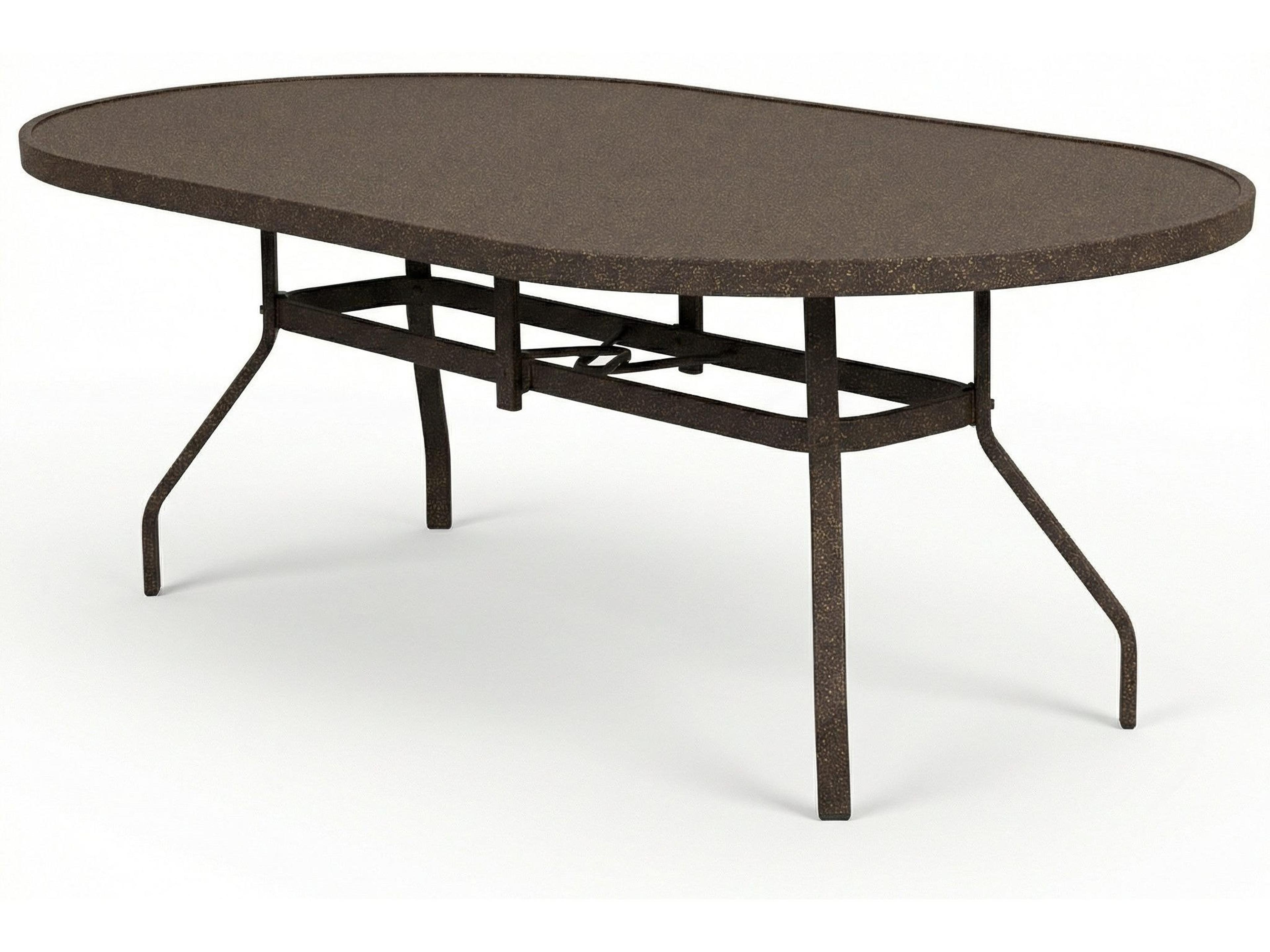 Windward Design Group Avalon II Aluminum Oval Patio Dining Table with Umbrella Hole