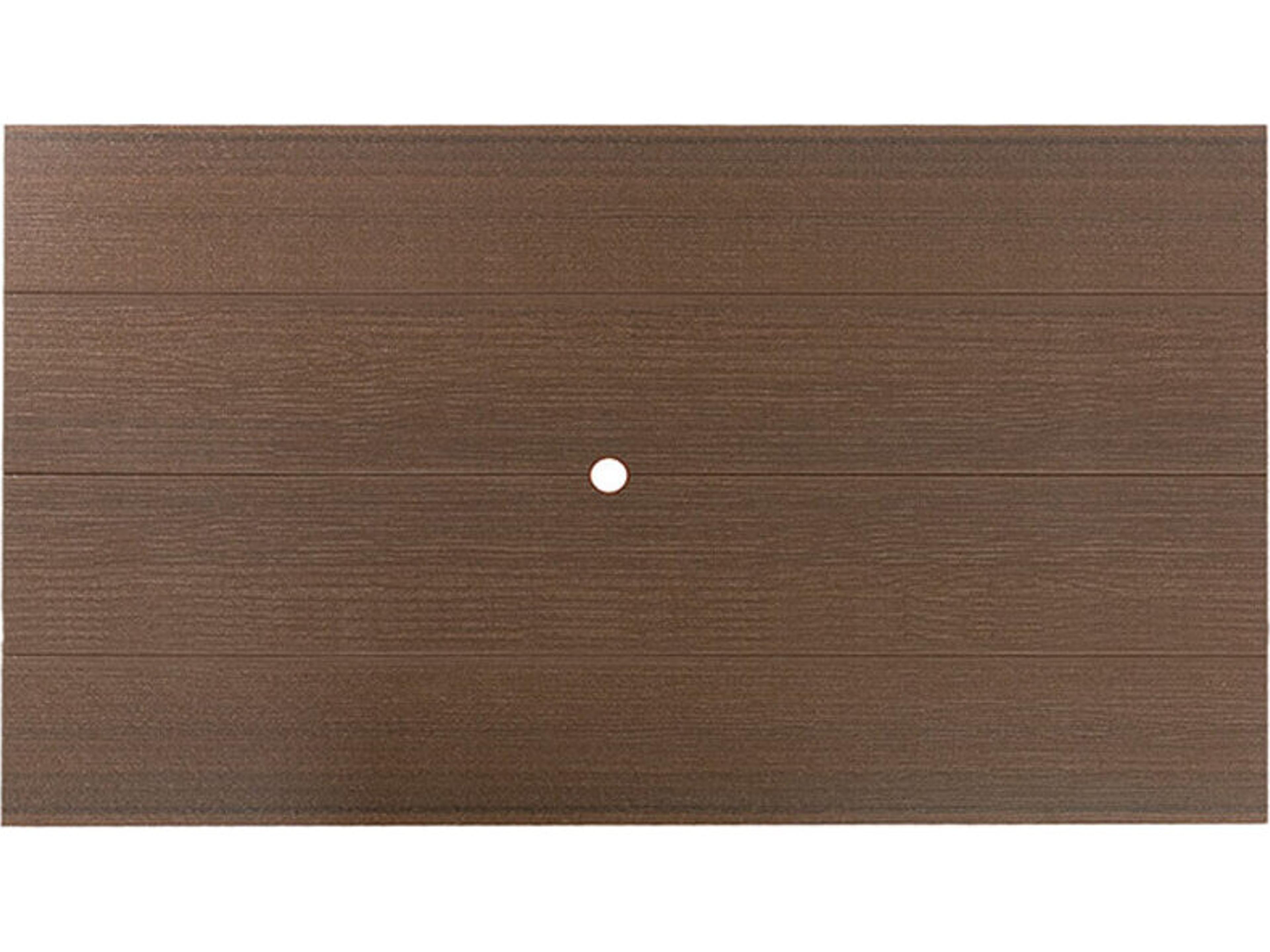 Windward Design Group Lexington Aluminum Rectangular Outdoor Patio Dining Table with Umbrella Hole