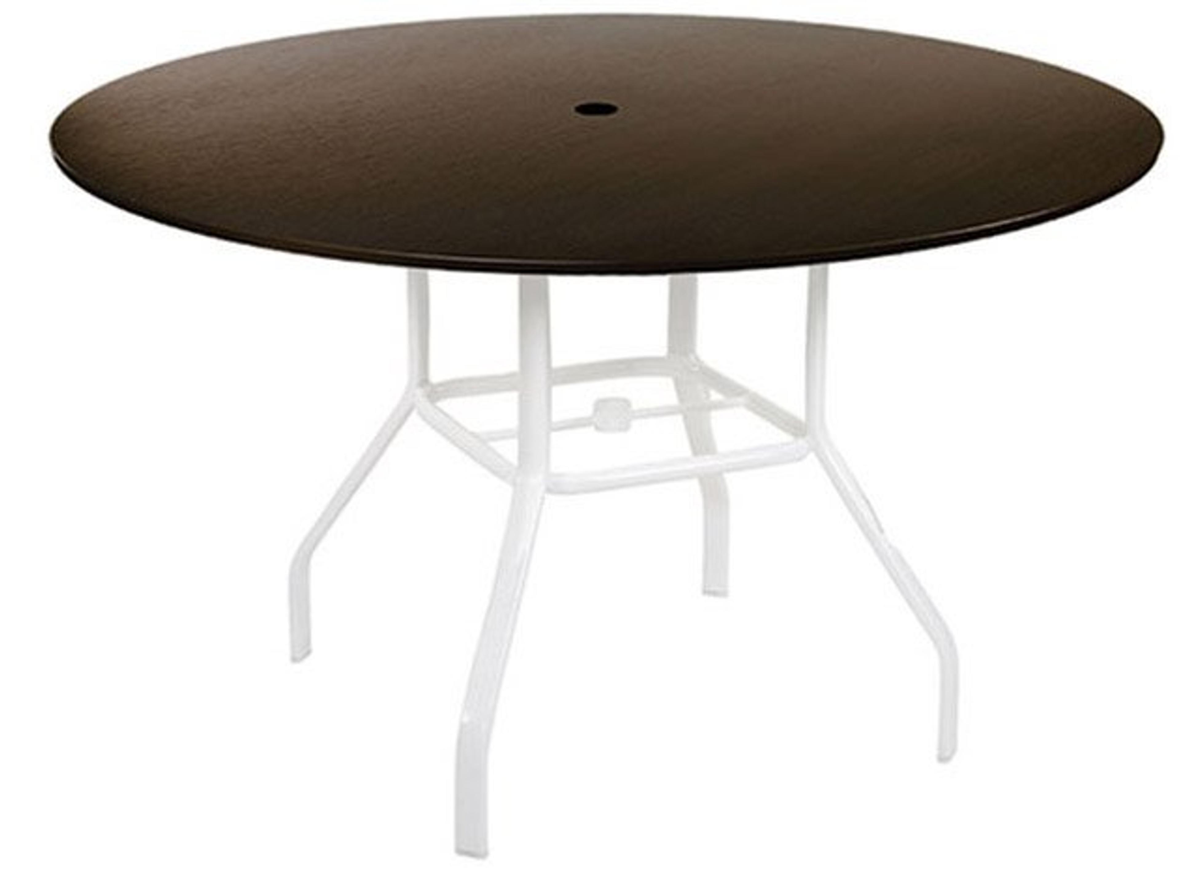 Raleigh MGP Aluminum Round Outdoor Patio Dining Table with Umbrella Hole