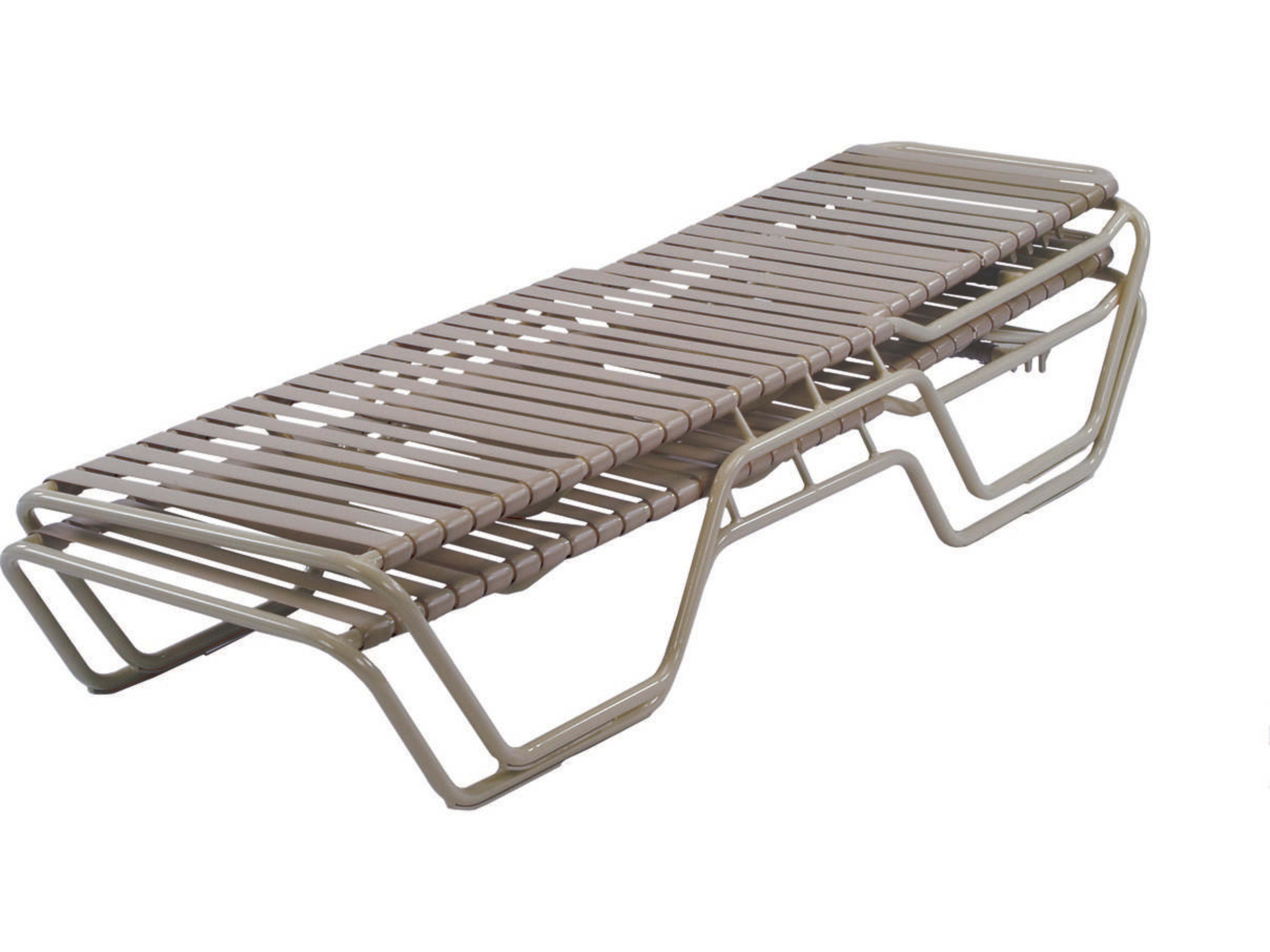 Windward Design Group Country Club Strap Aluminum Skids Outdoor Patio Chaise Lounge with Extended Bed