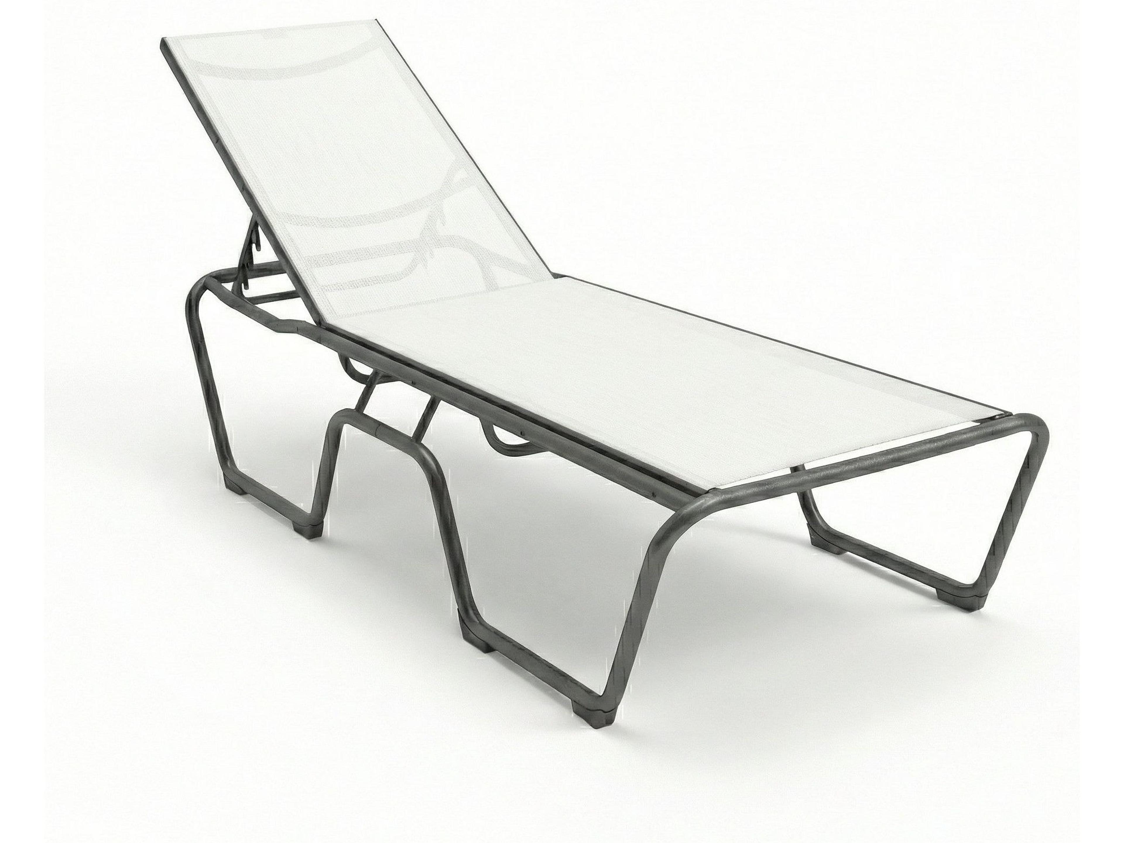 Windward Design Group Country Club Sling Aluminum Stacking Patio Chaise Lounge in Nylon Side