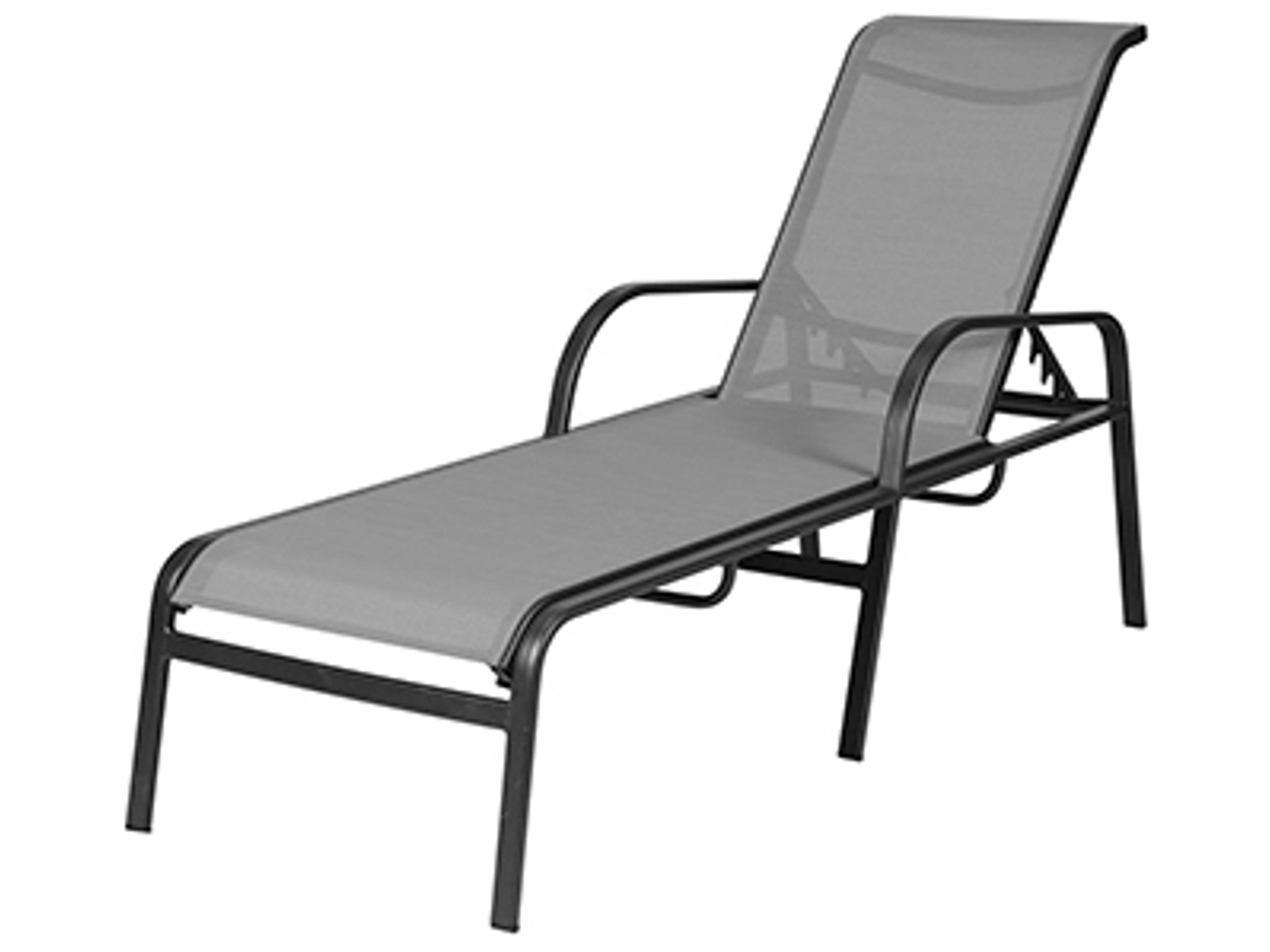 Ocean Breeze Sling Aluminum Patio Chaise Lounge Straight Legs