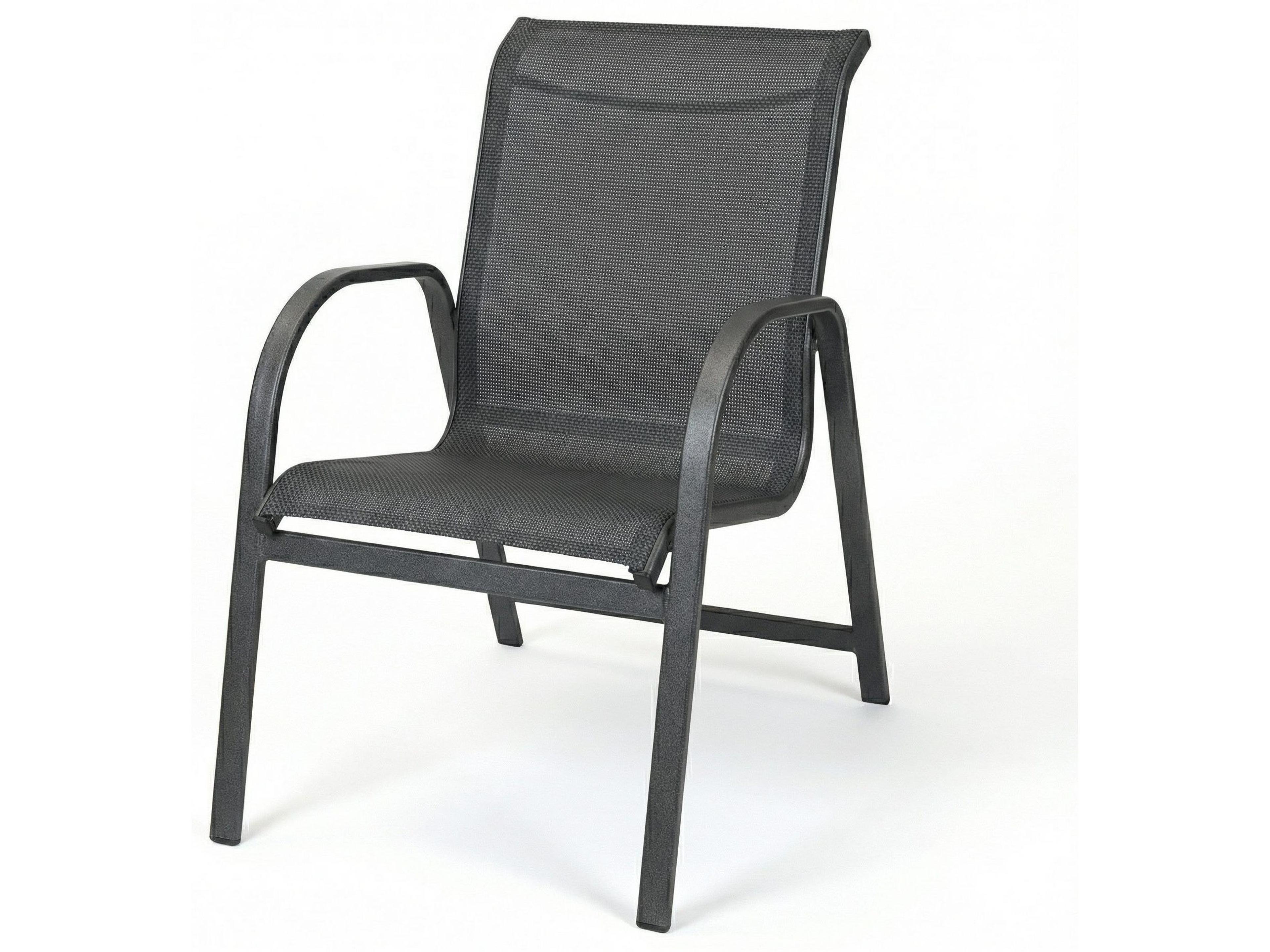 Windward Design Group Ocean Breeze Sling Aluminum Patio Dining Arm Chair with Bolt Through