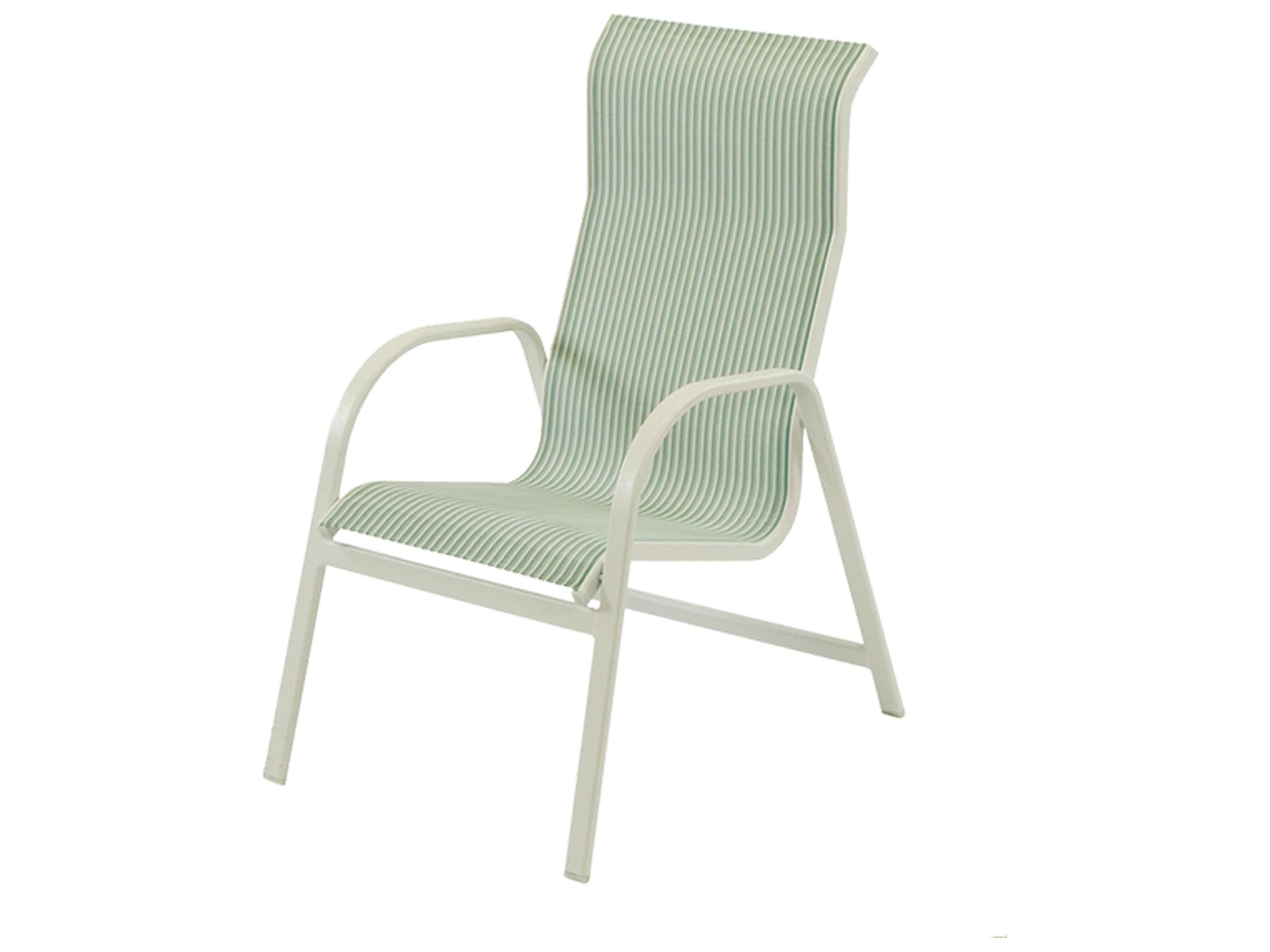 Ocean Breeze Sling Aluminum High Back Outdoor Patio Dining Chair with Bolt Through