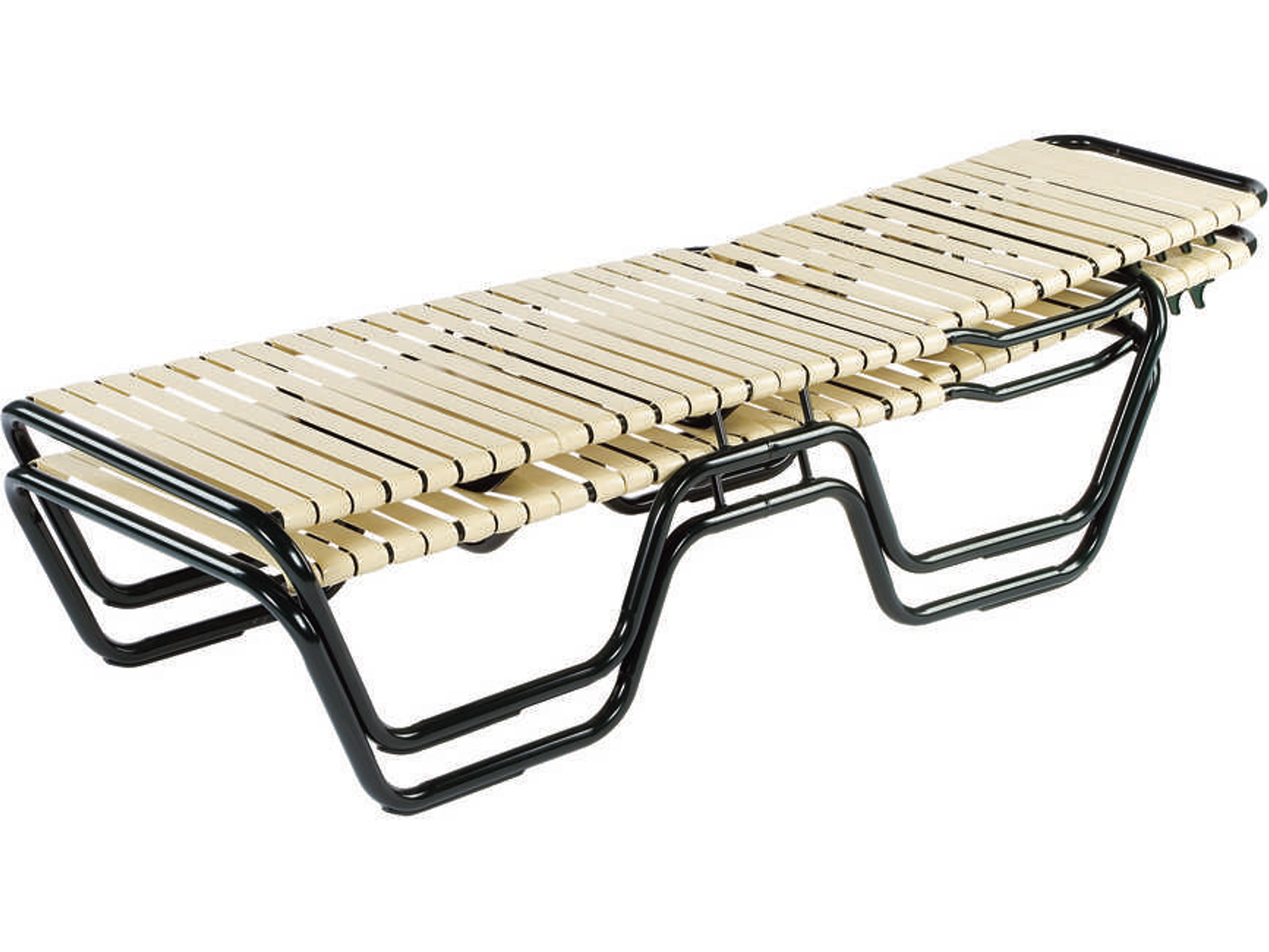 Windward Design Group Neptune Strap Aluminum Side Stacking Outdoor Chaise Lounge
