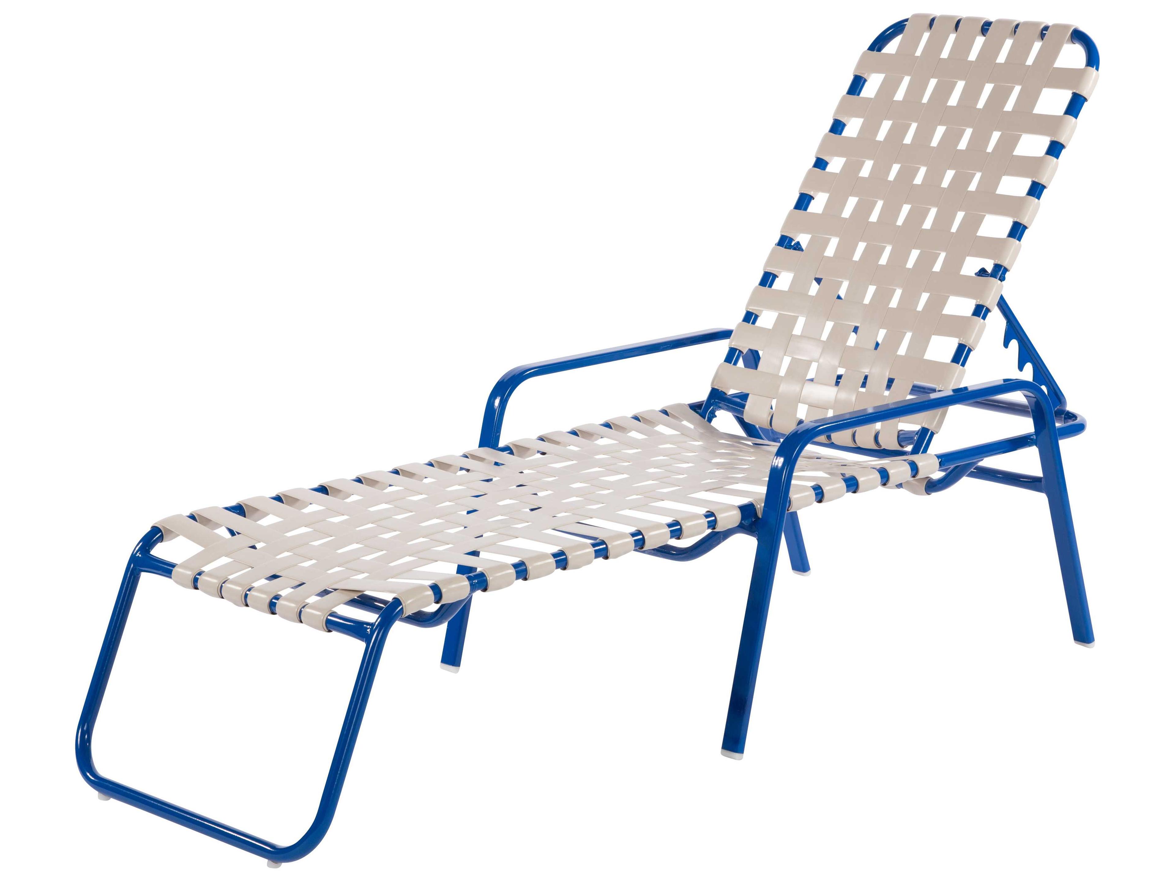 Regatta Strap Aluminum Stacking Outdoor Patio Chaise Lounge Crossweave