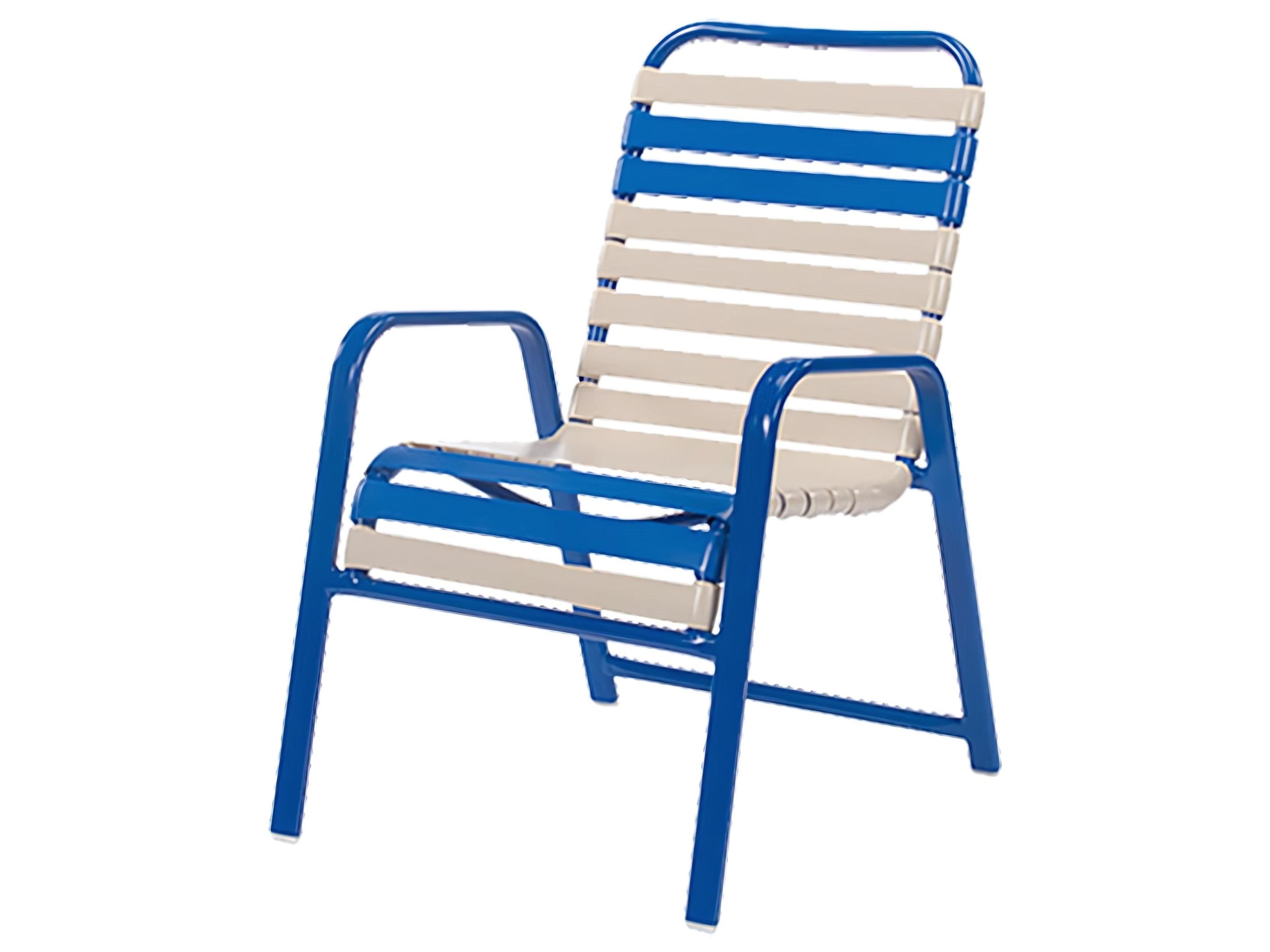 Regatta Strap Aluminum Stacking Outdoor Patio Dining Arm Chair