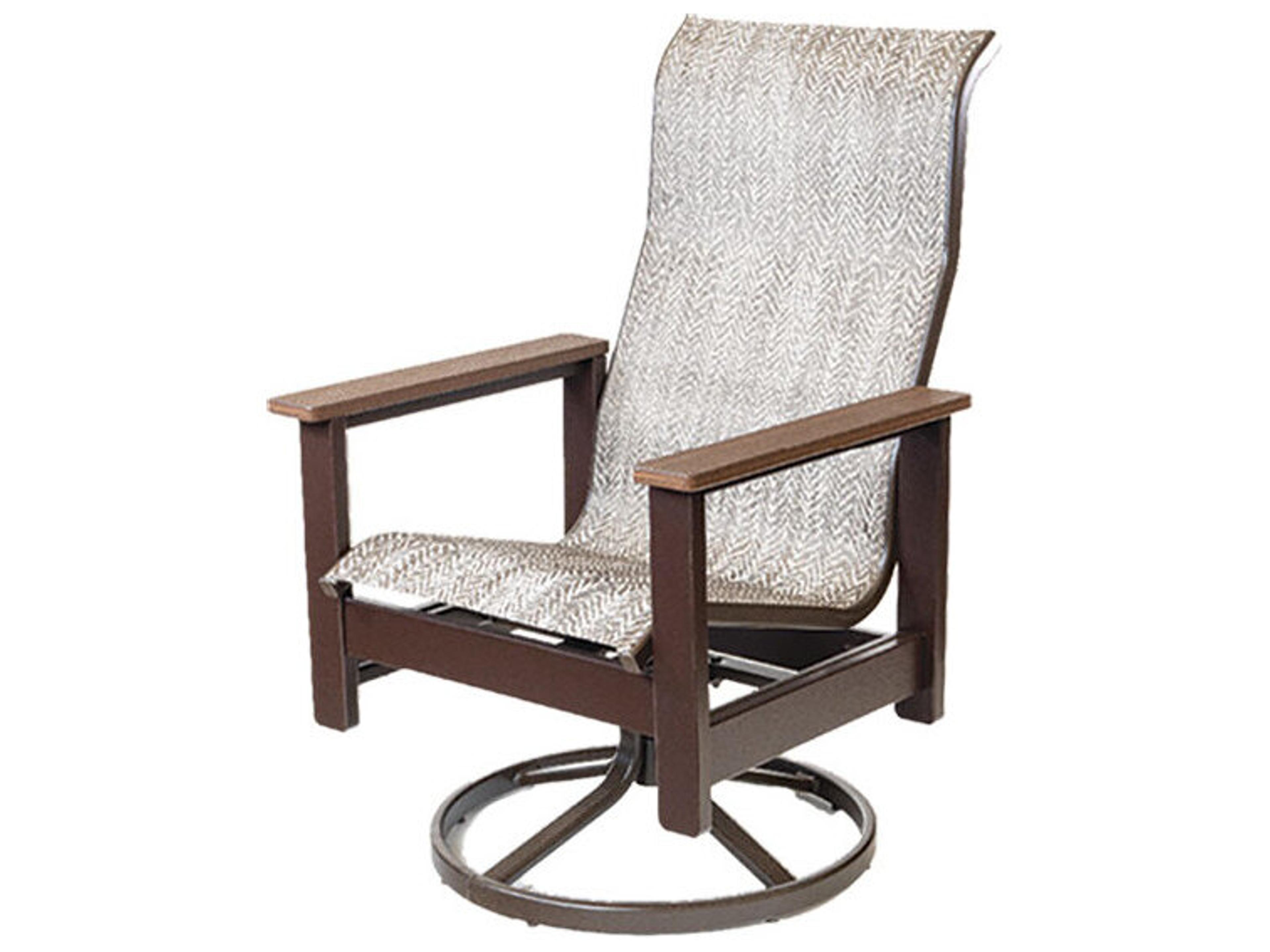 Kingston Sling MGP Arm High Back Swivel Rocker Patio Dining Chair