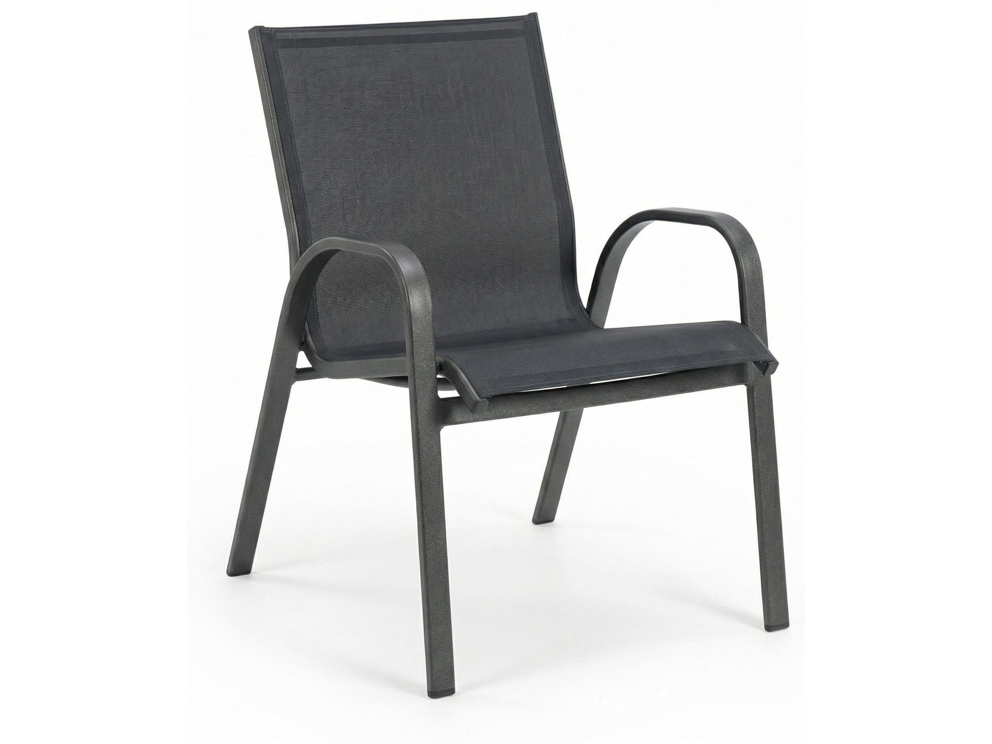 Windward Design Group Seabreeze Sling Aluminum Stacking Outdoor Patio Dining Arm Chair