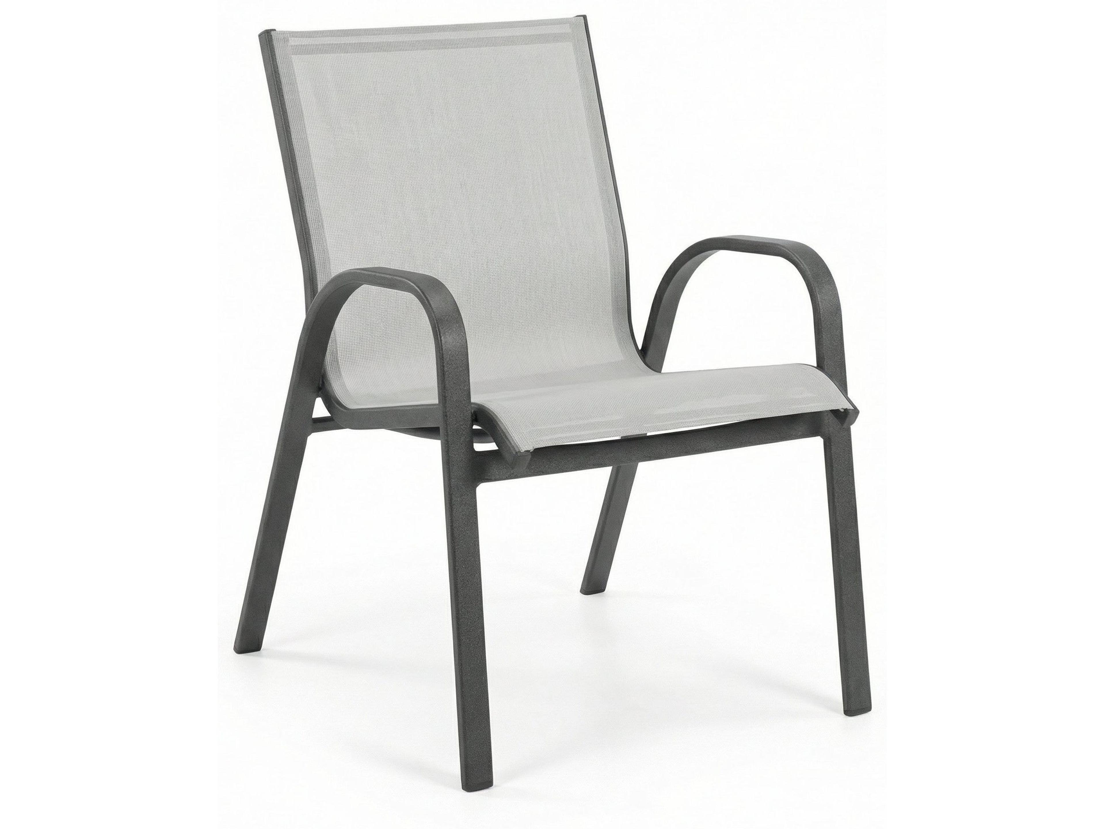 Windward Design Group Seabreeze Sling Aluminum Stacking Outdoor Patio Dining Arm Chair