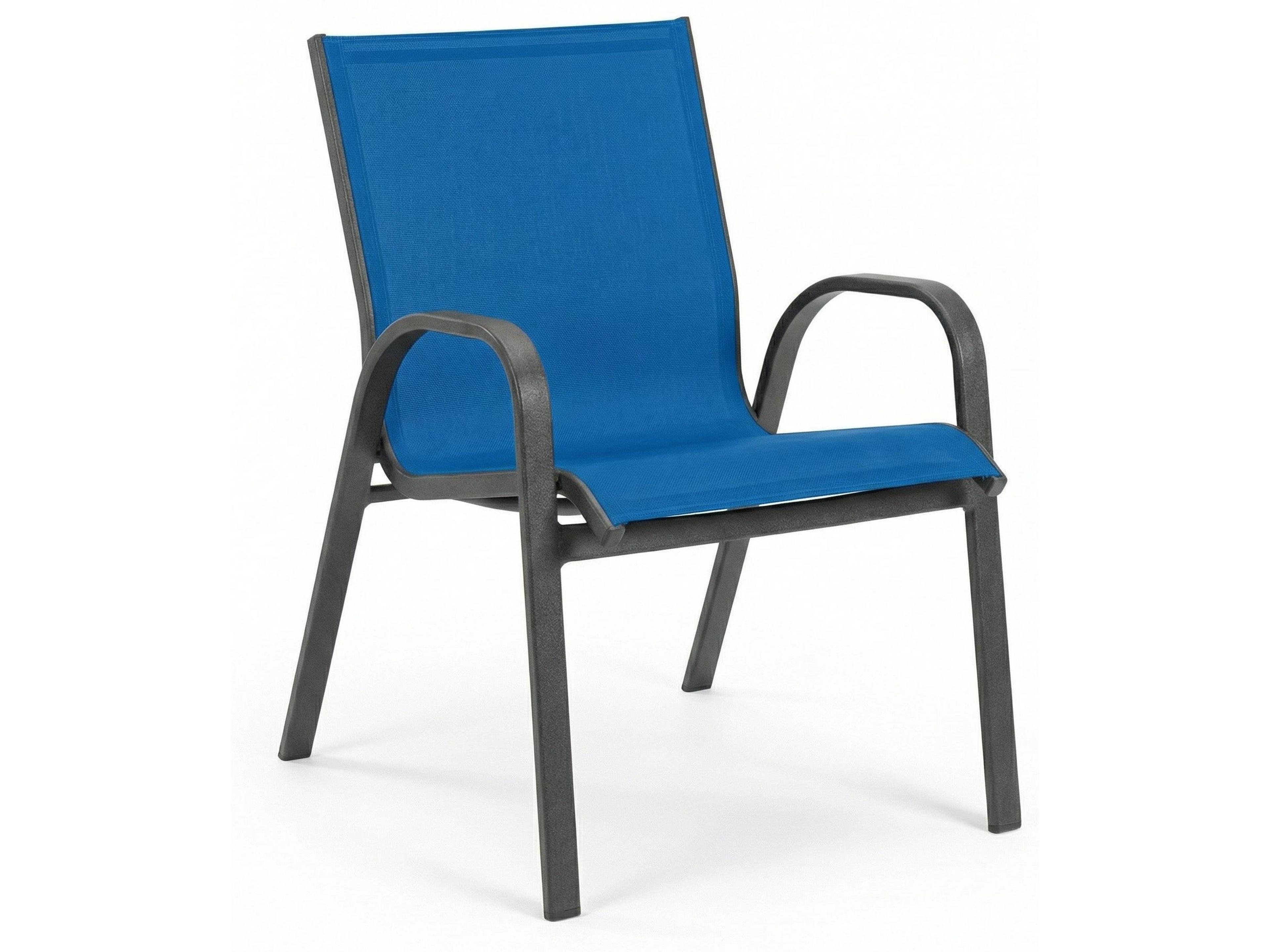 Windward Design Group Seabreeze Sling Aluminum Stacking Outdoor Patio Dining Arm Chair