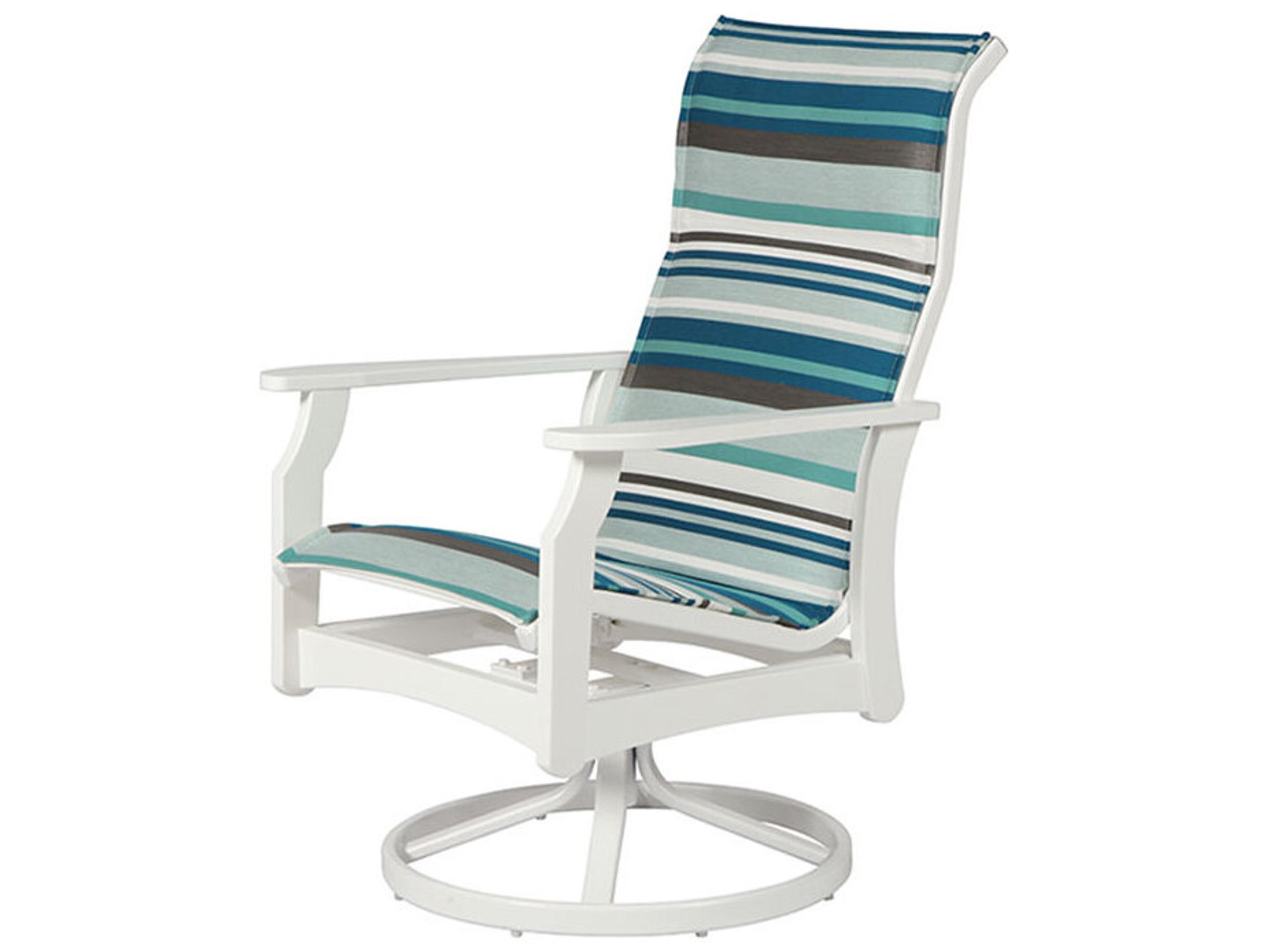 Covina Sling MGP Arm High Back Swivel Rocker Outdoor Patio Dining Chair
