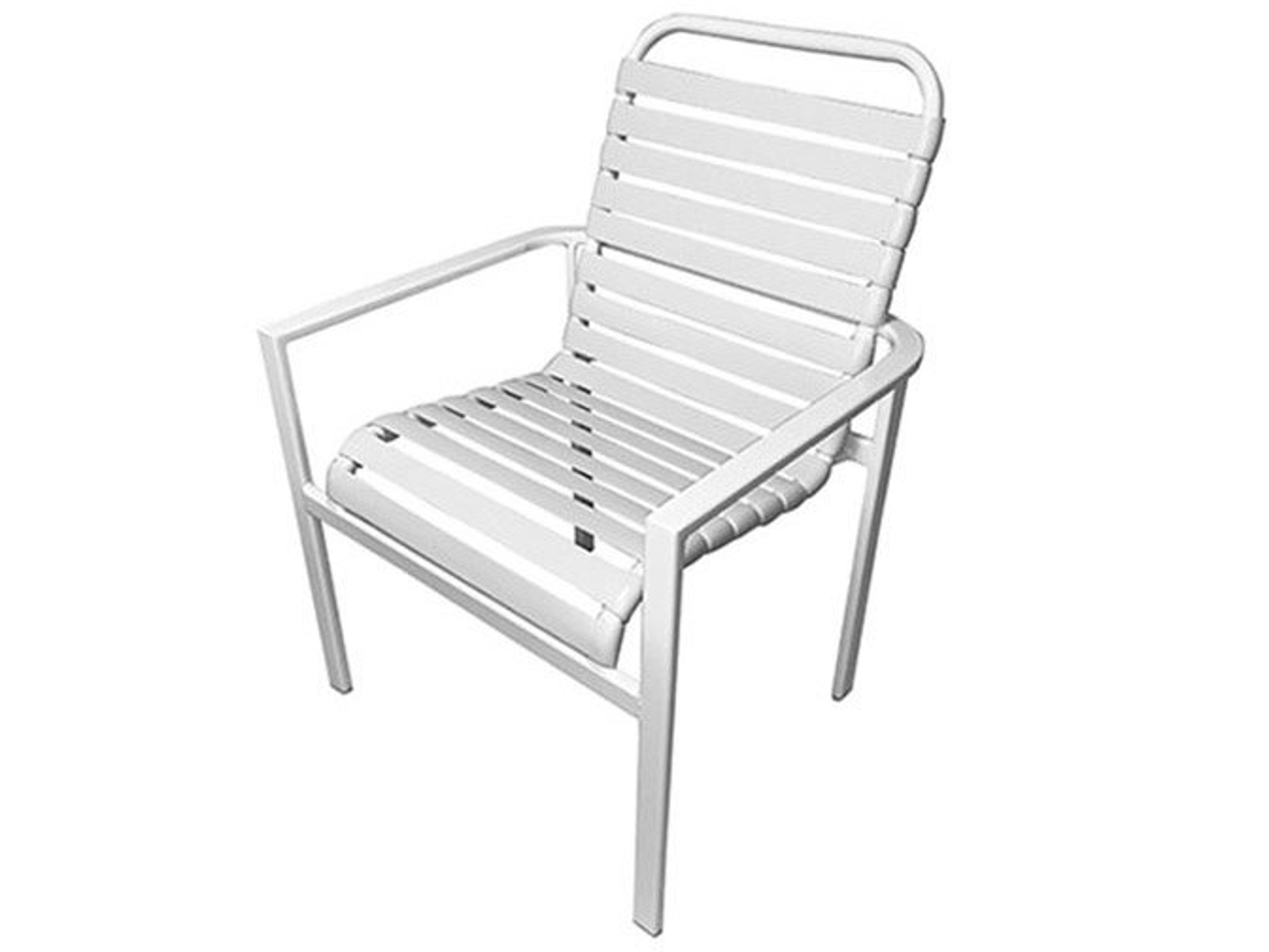 Waterside Strap Aluminum Stacking Outdoor Dining Arm Chair
