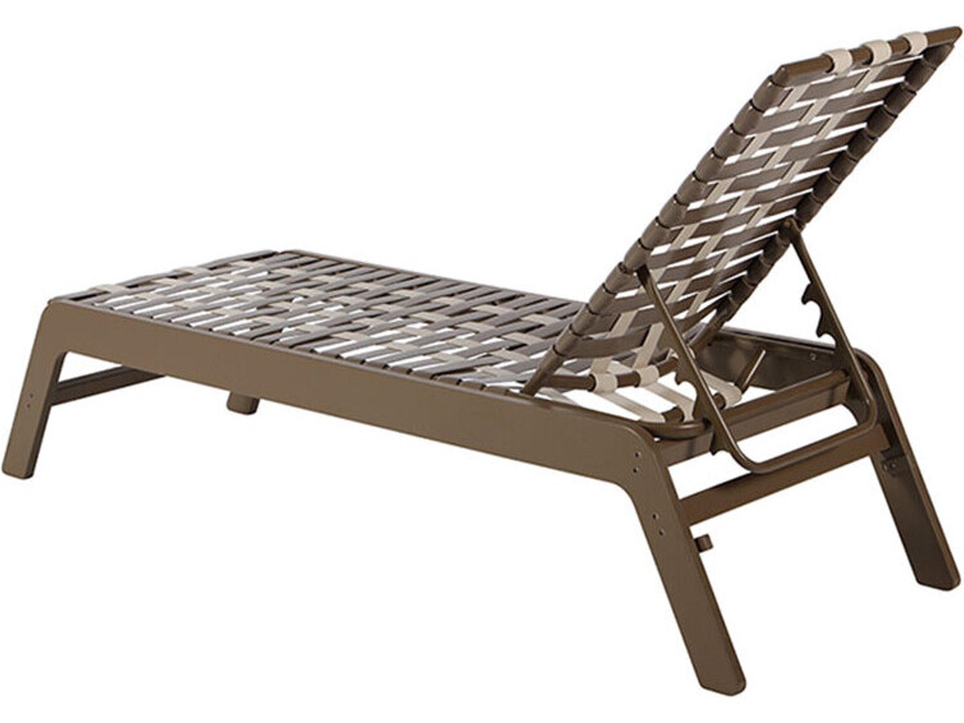 Windward Design Group Malibu MGP Strap Crossweave Stacking Patio Chaise Lounge