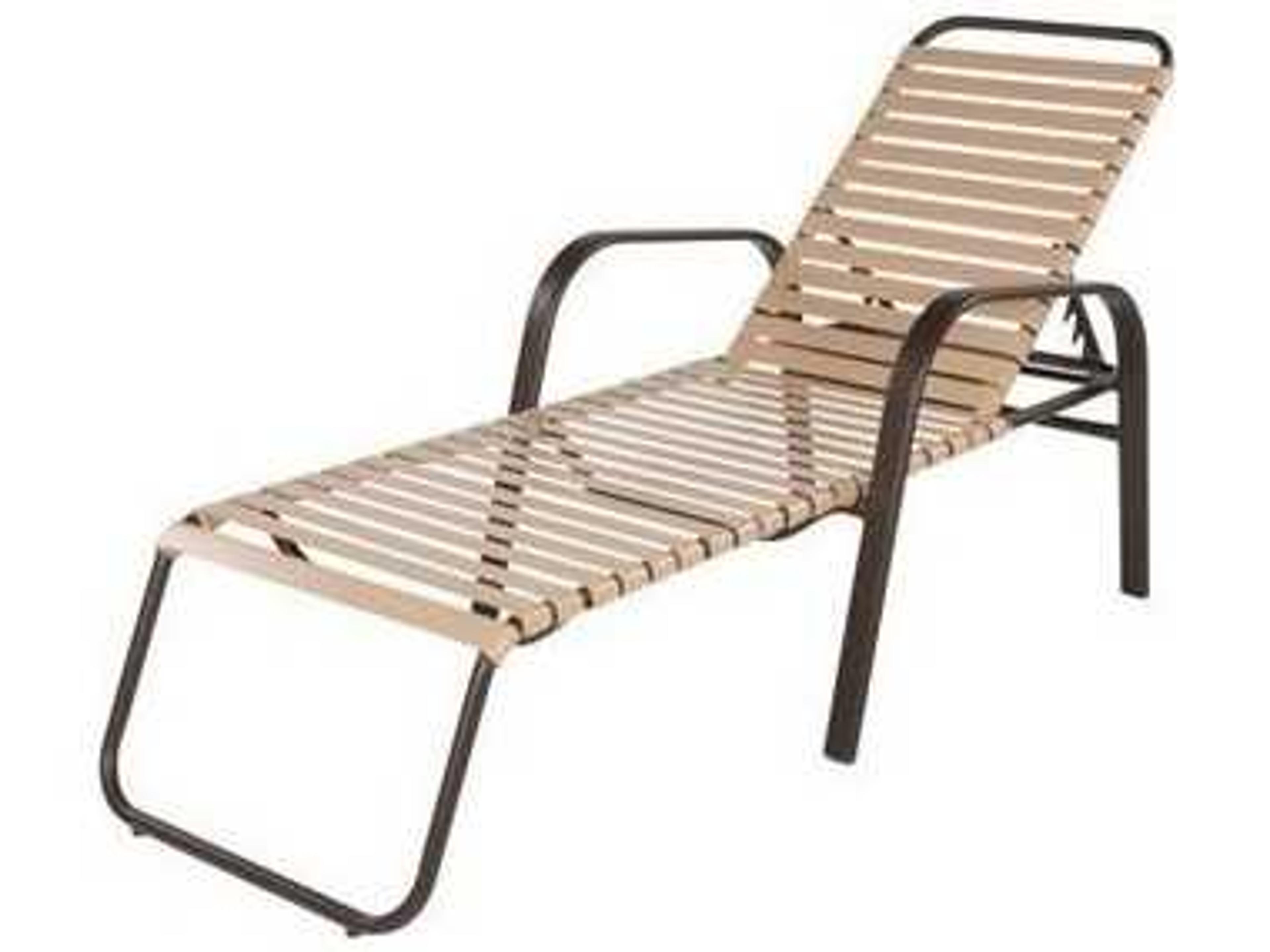 Anna Maria Strap Aluminum Stacking Outdoor Patio Chaise Lounge