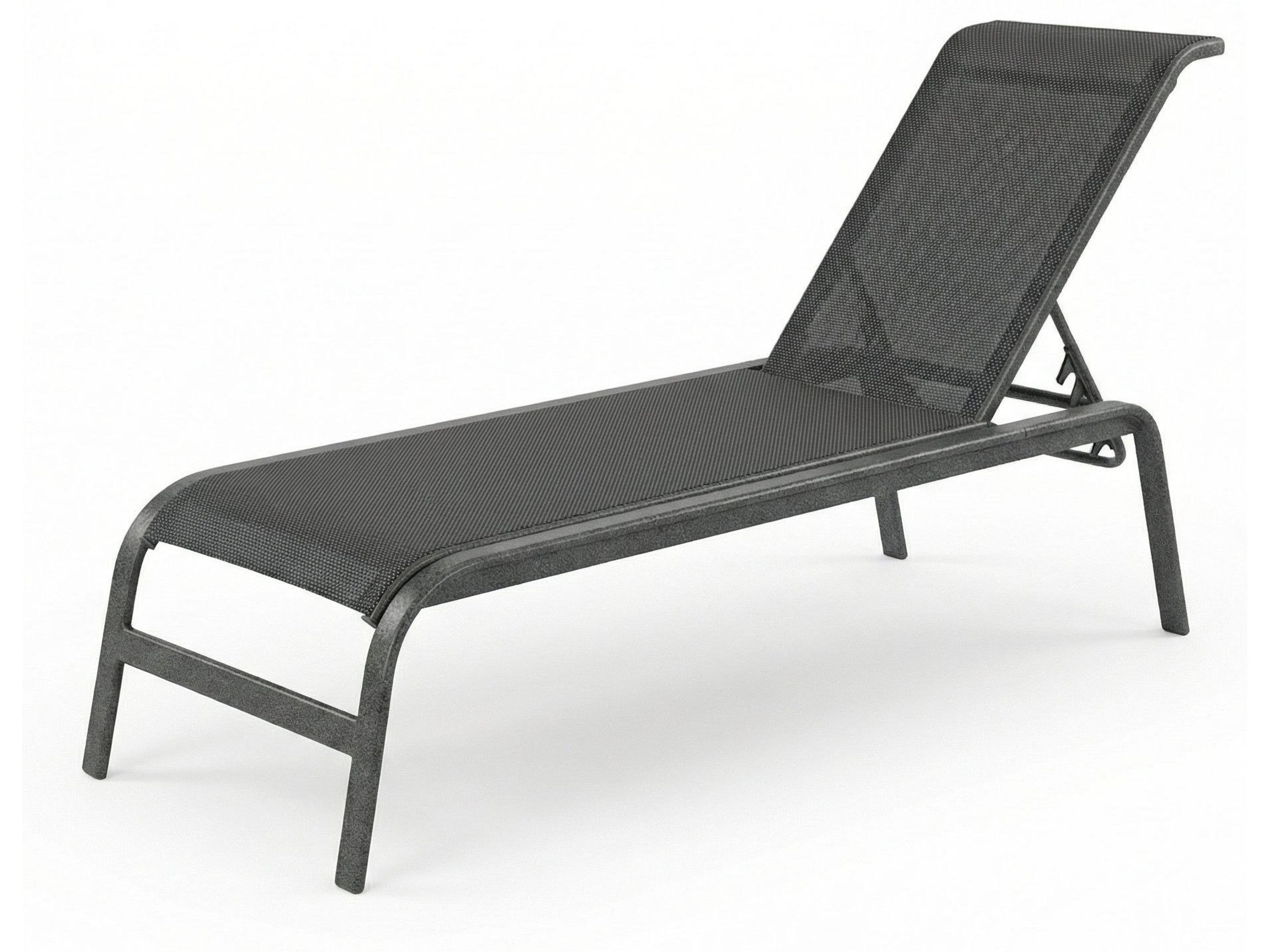 Windward Design Group Anna Maria Sling Aluminum Stacking Patio Chaise Lounge No Arms