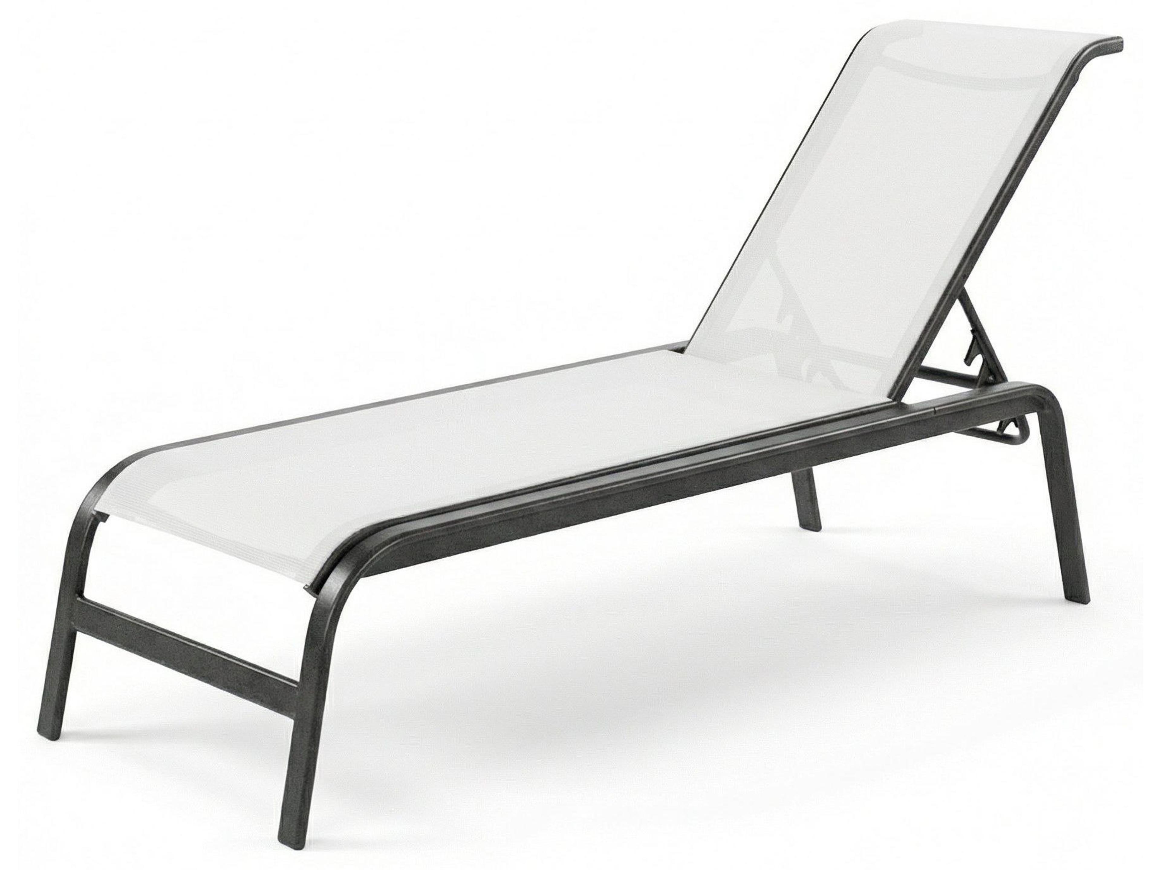 Windward Design Group Anna Maria Sling Aluminum Stacking Patio Chaise Lounge No Arms