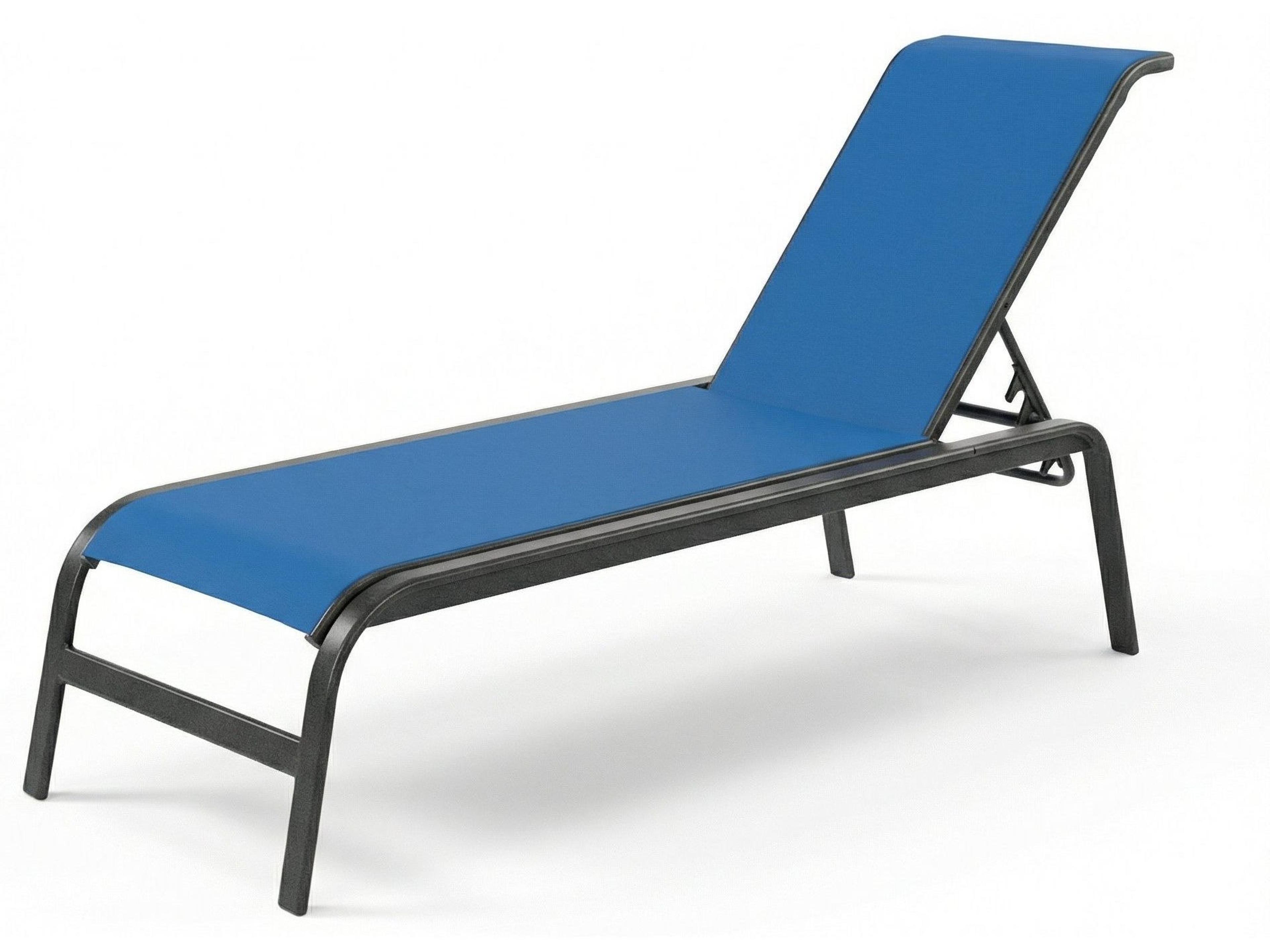 Windward Design Group Anna Maria Sling Aluminum Stacking Patio Chaise Lounge No Arms