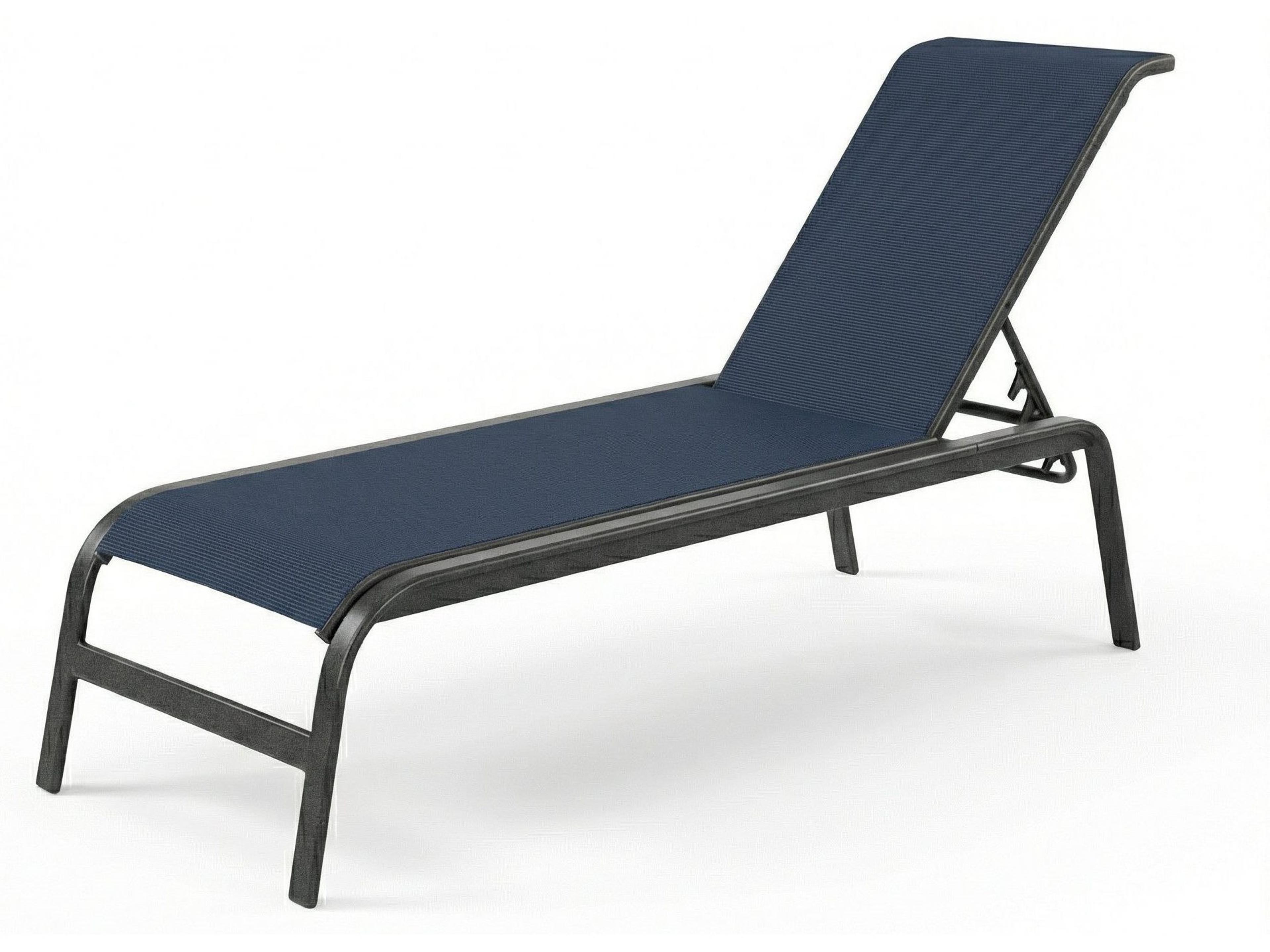 Windward Design Group Anna Maria Sling Aluminum Stacking Patio Chaise Lounge No Arms