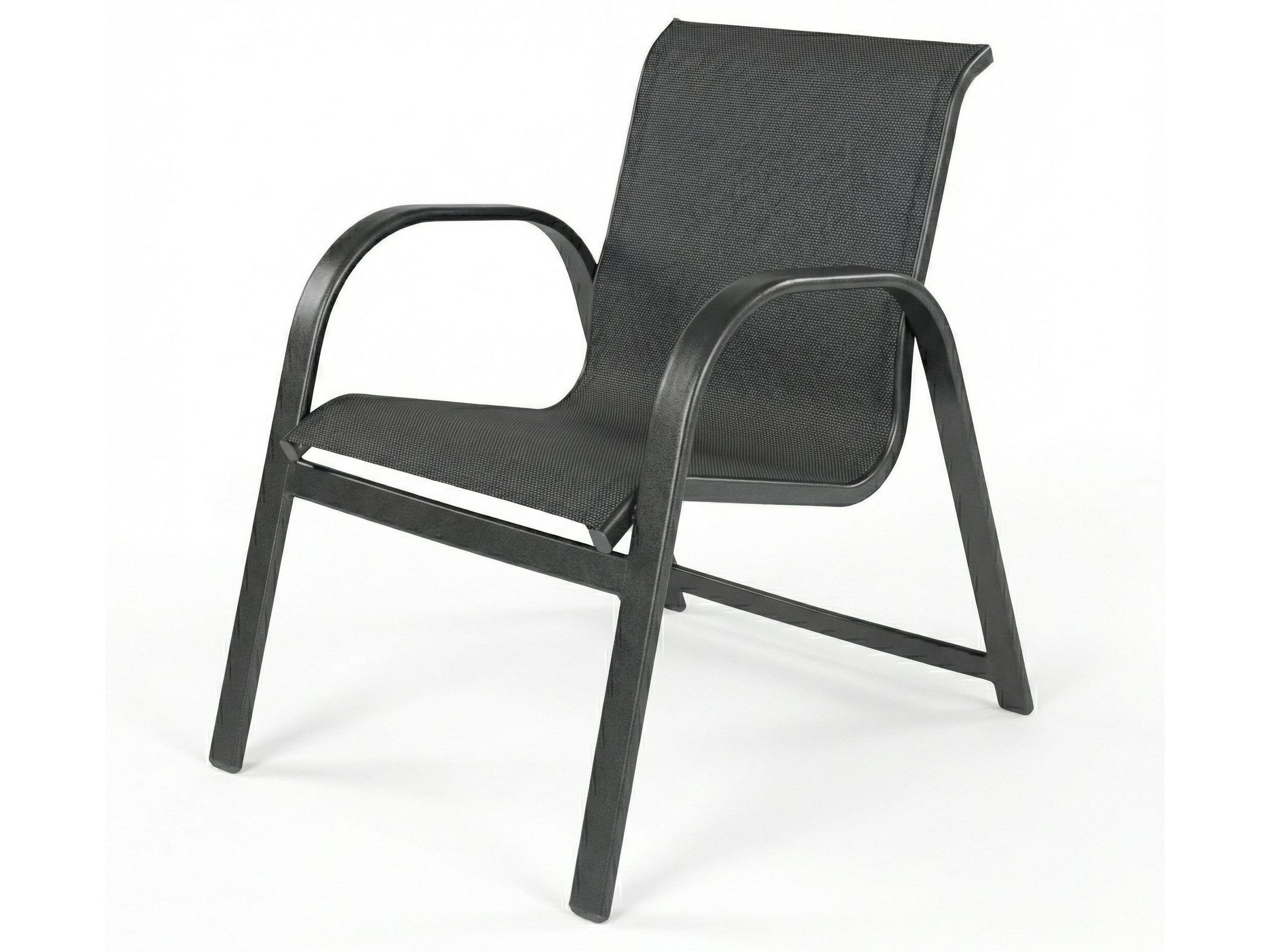 Windward Design Group Anna Maria Sling Aluminum Stacking Outdoor Dining Arm Chair