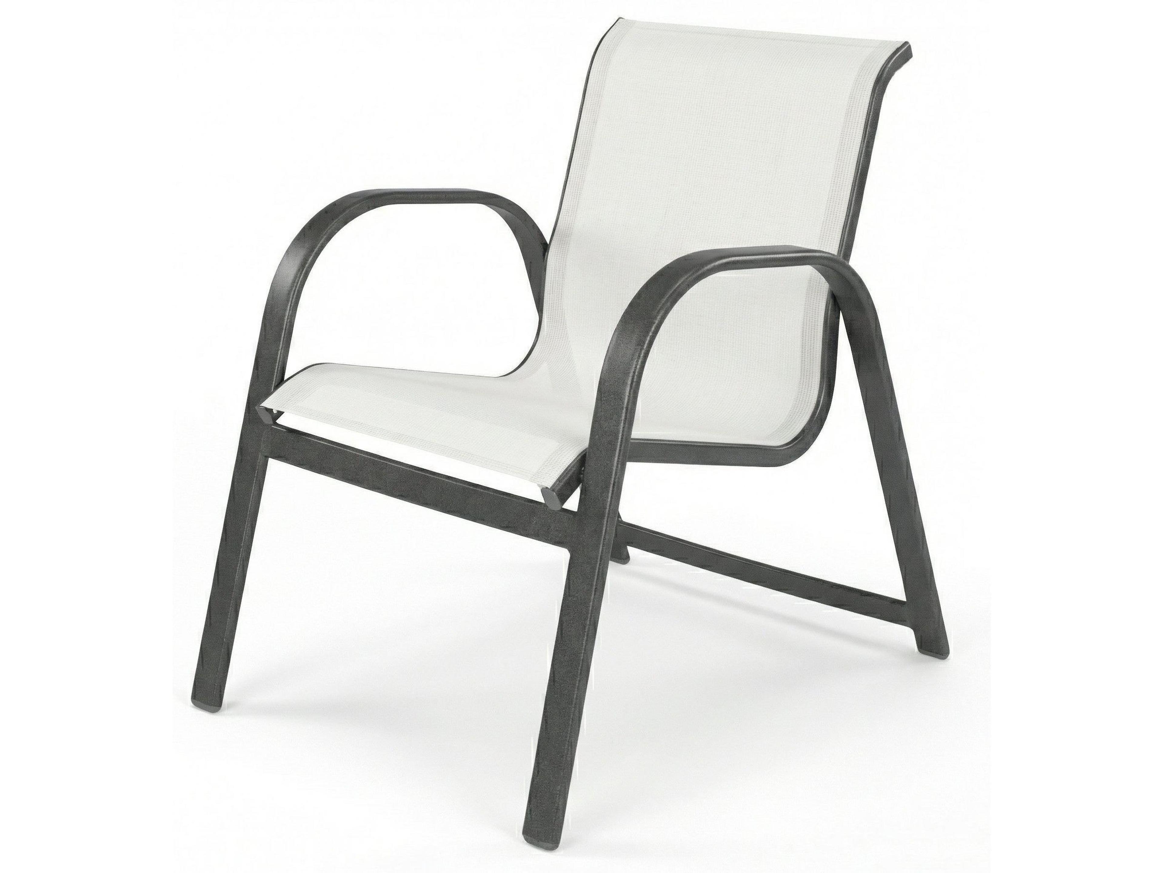 Windward Design Group Anna Maria Sling Aluminum Stacking Outdoor Dining Arm Chair