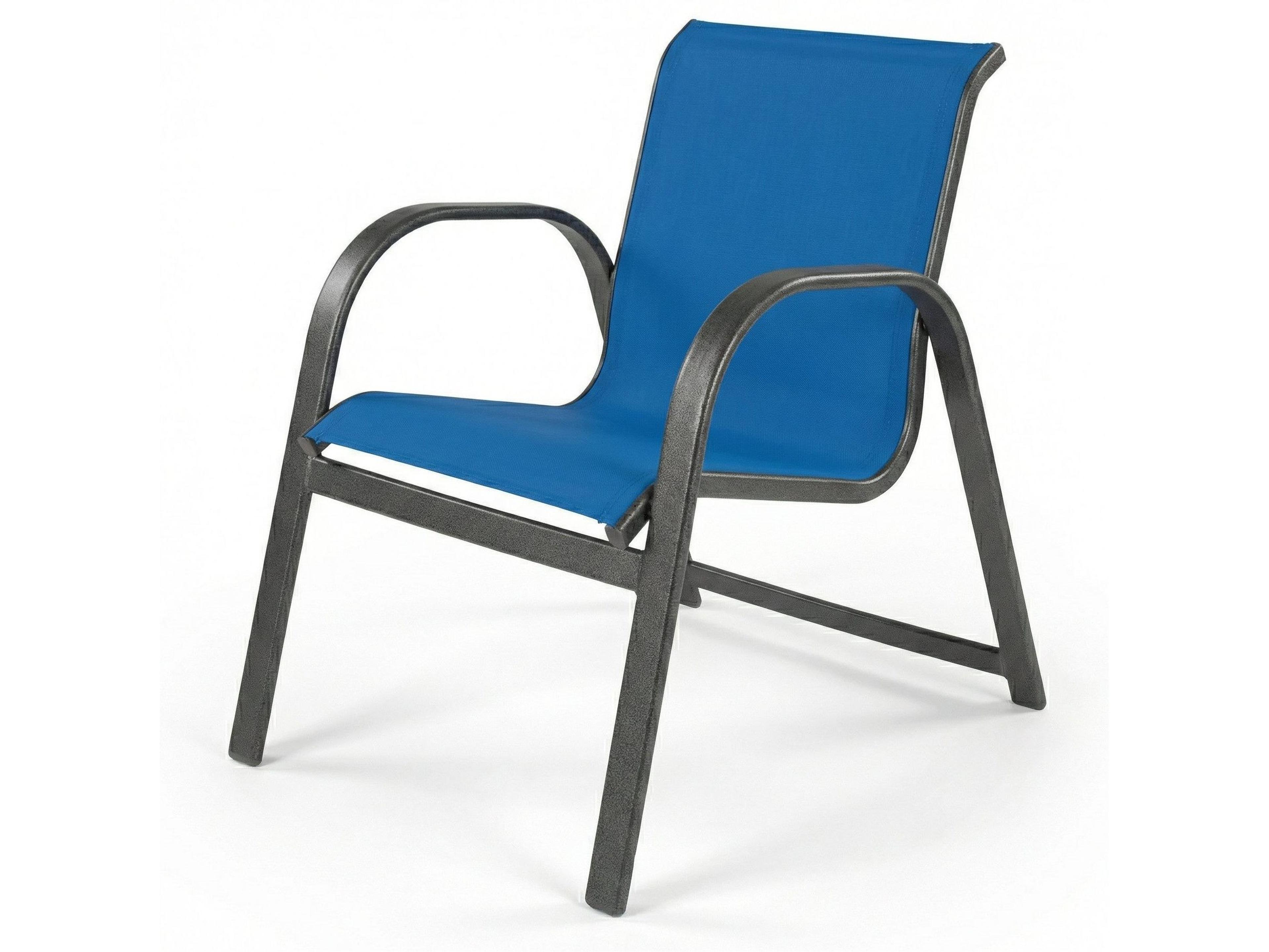 Windward Design Group Anna Maria Sling Aluminum Stacking Outdoor Dining Arm Chair