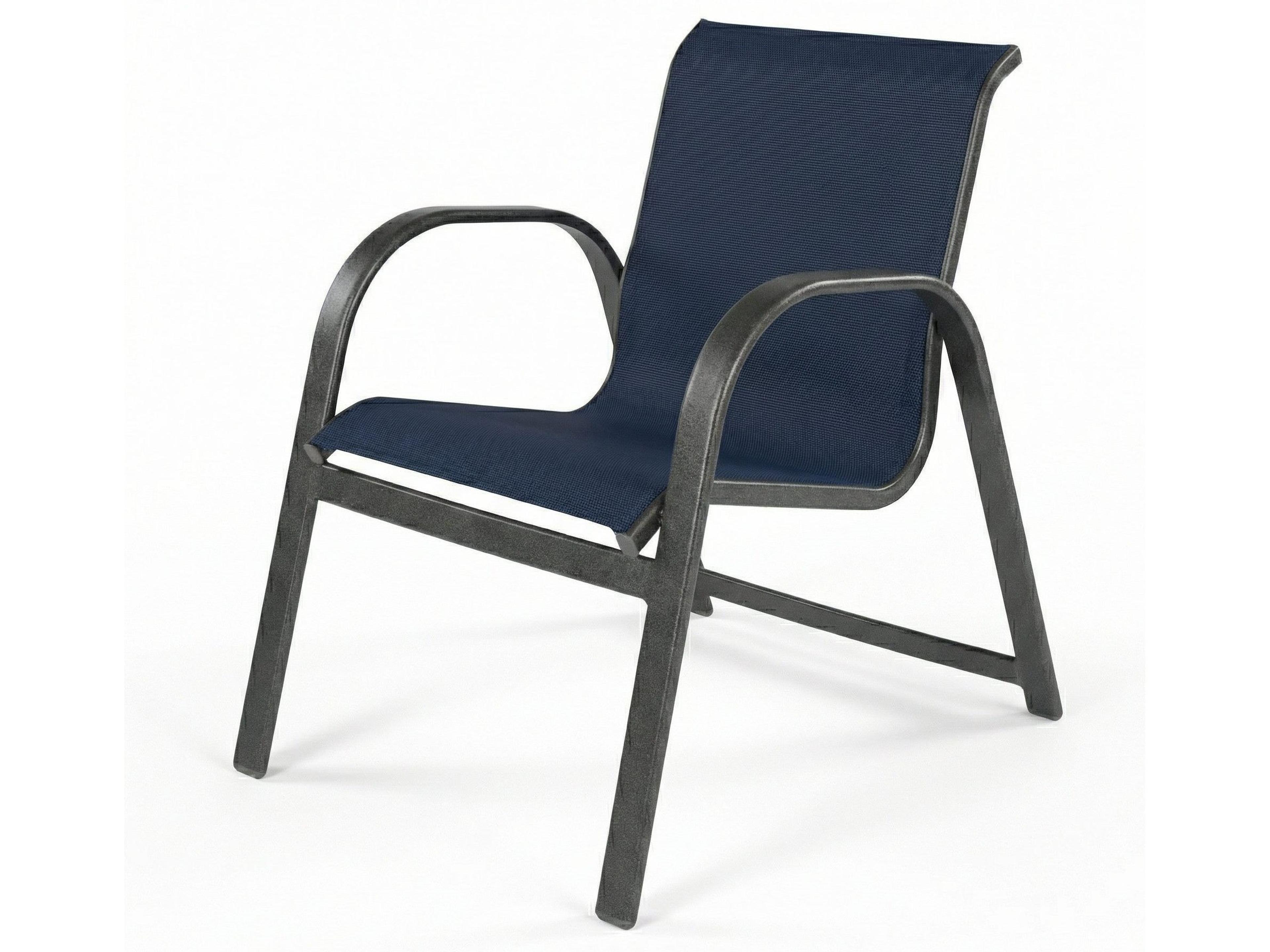 Windward Design Group Anna Maria Sling Aluminum Stacking Outdoor Dining Arm Chair