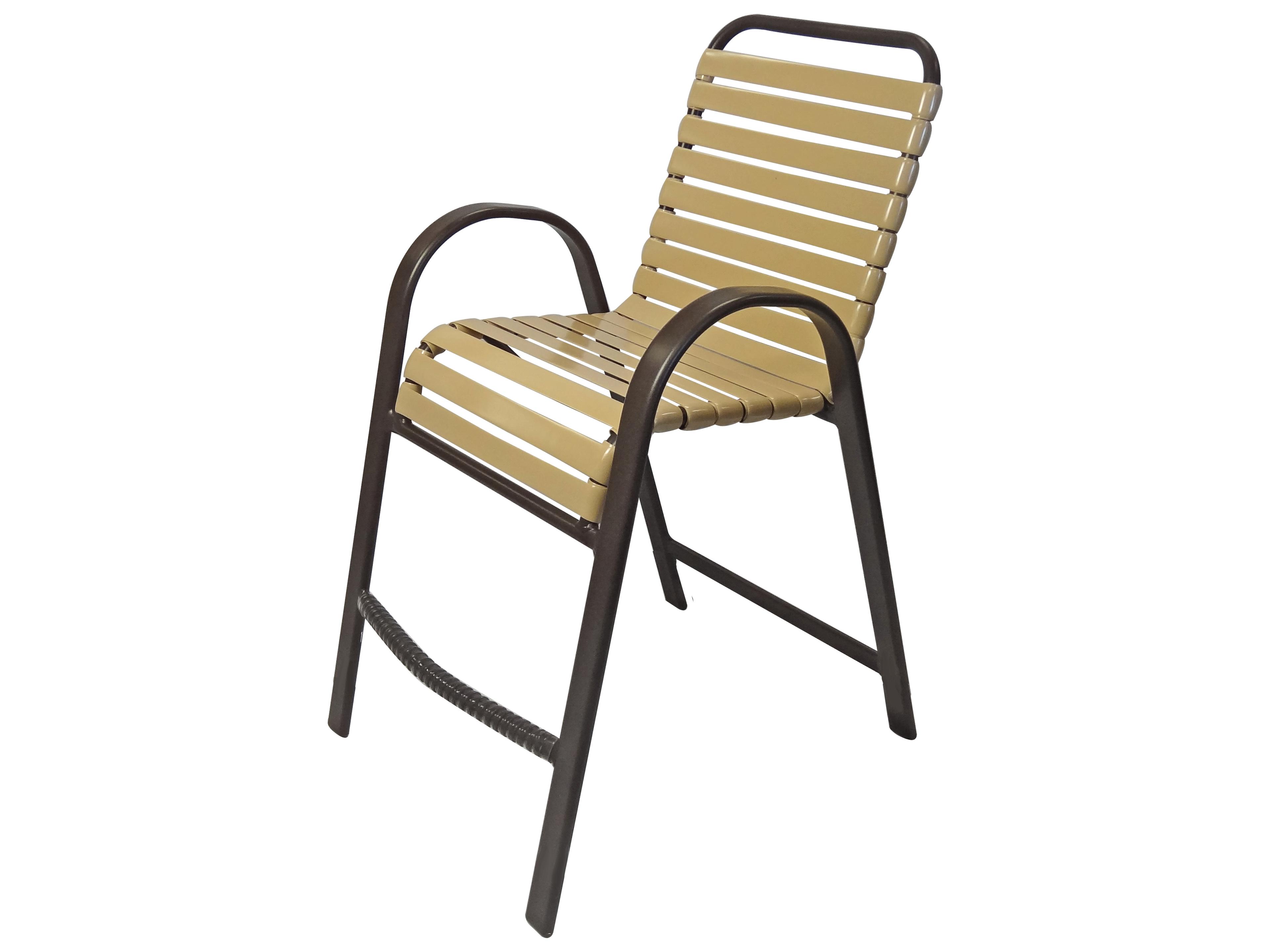 Anna Maria Strap Aluminum Stacking Patio Bar Chair