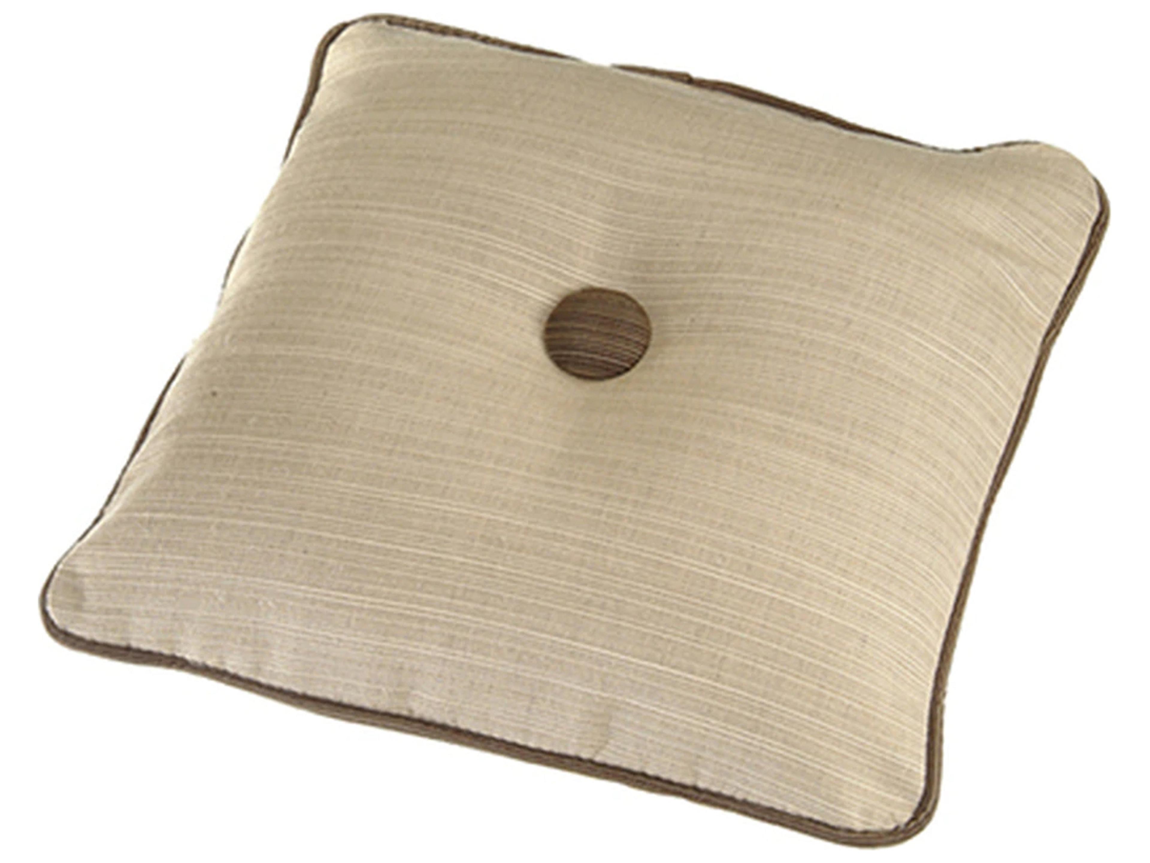Throw Pillow Contrasting Welt and Button 18 x 18