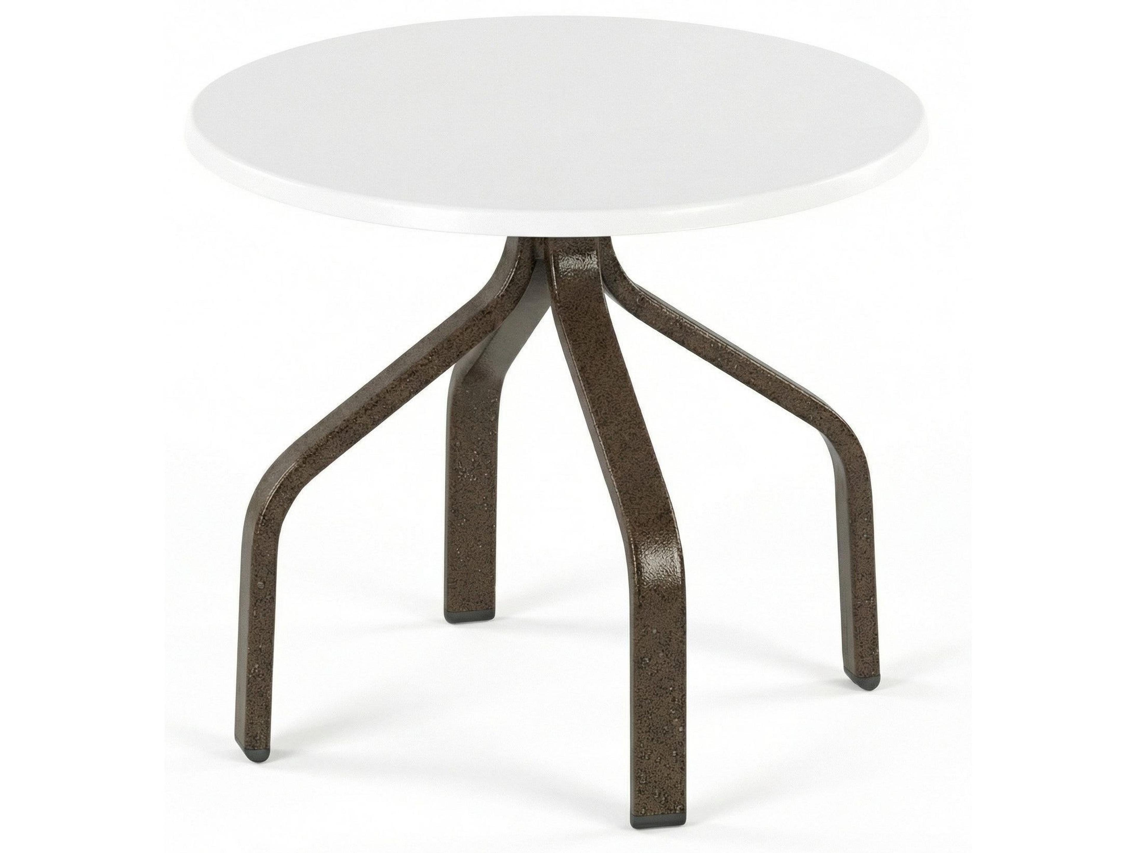 Windward Design Group Fiberglass Top Aluminum Round Outdoor Patio Side Table