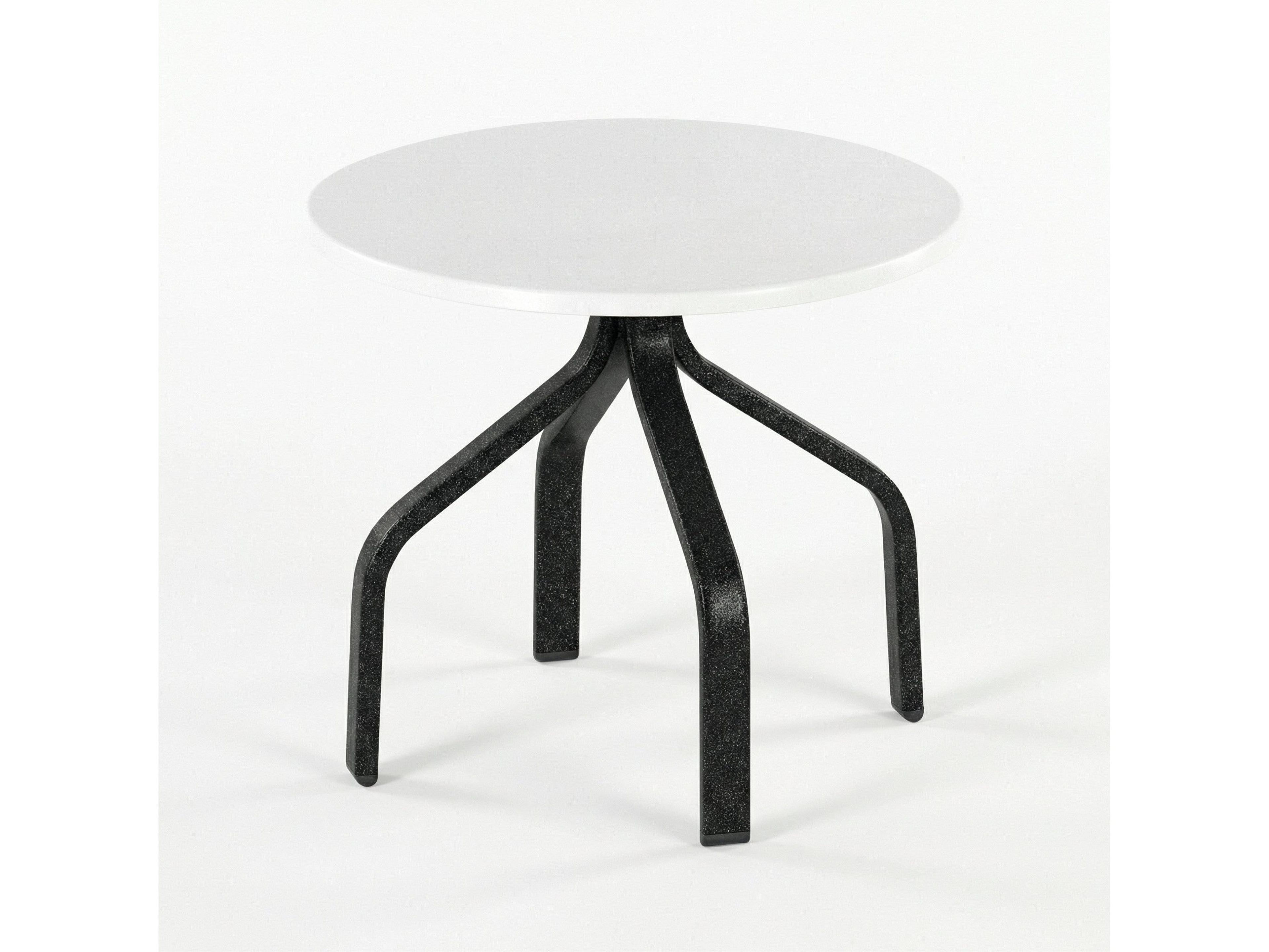 Windward Design Group Fiberglass Top Aluminum Round Outdoor Patio Side Table