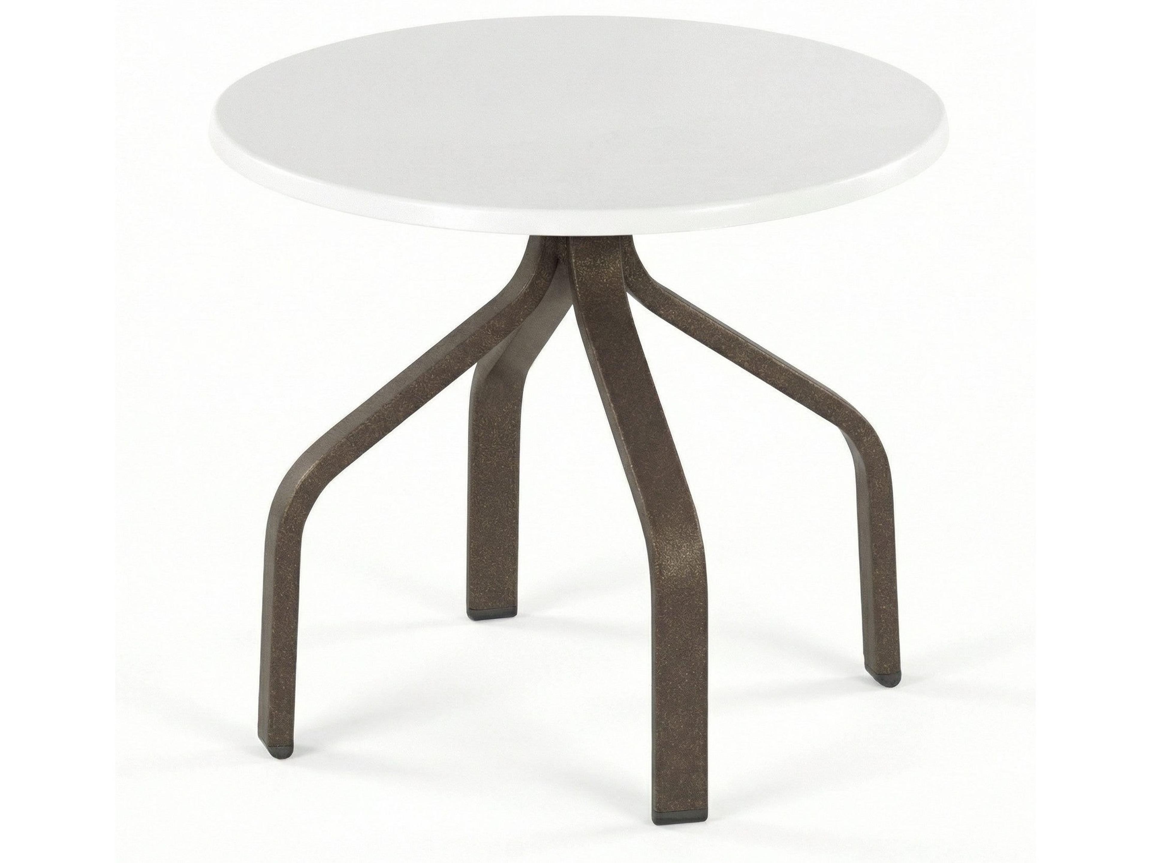 Windward Design Group Fiberglass Top Aluminum Round Outdoor Patio Side Table