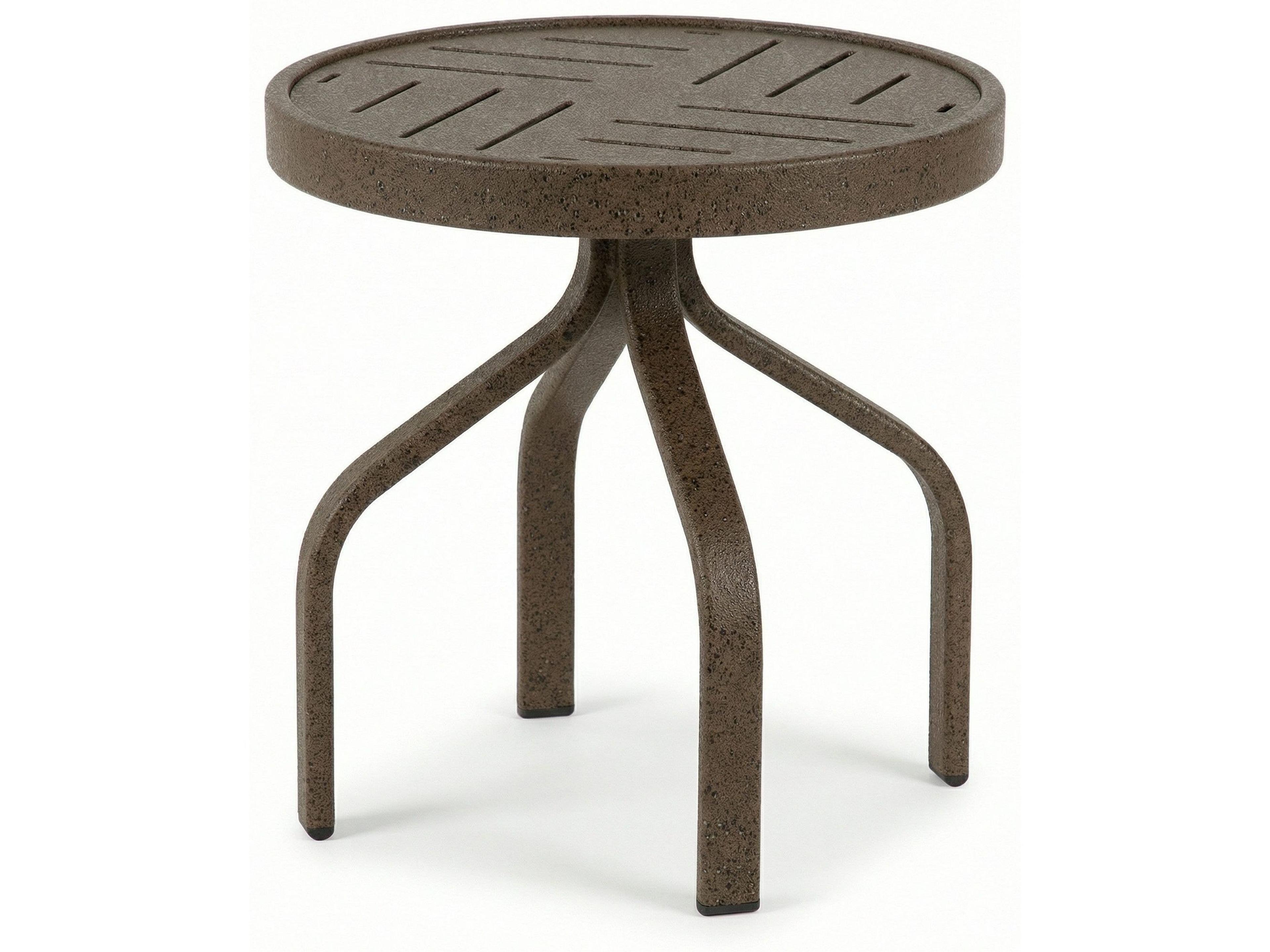 Windward Design Group Napa Punched Aluminum Aluminum Round Outdoor Patio Side Table