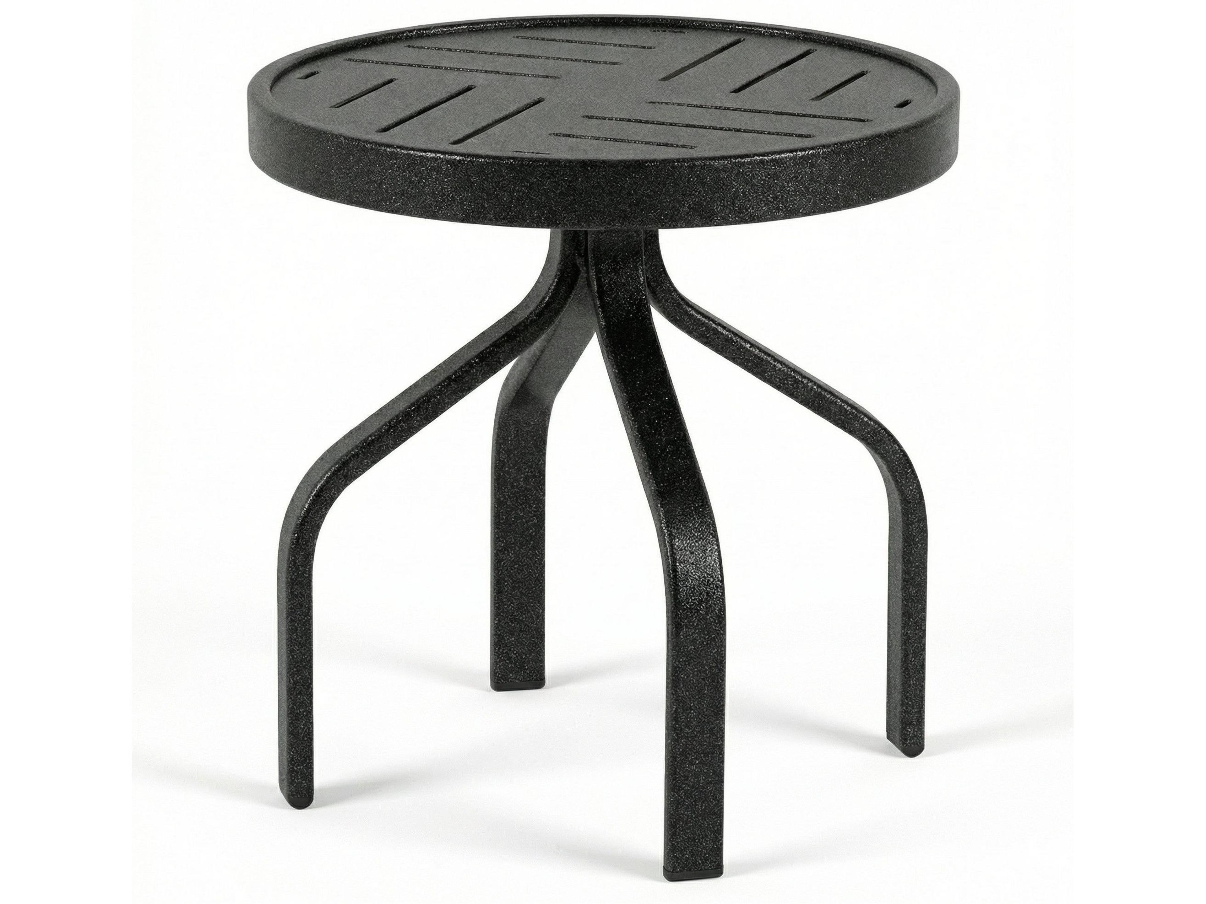 Windward Design Group Napa Punched Aluminum Aluminum Round Outdoor Patio Side Table