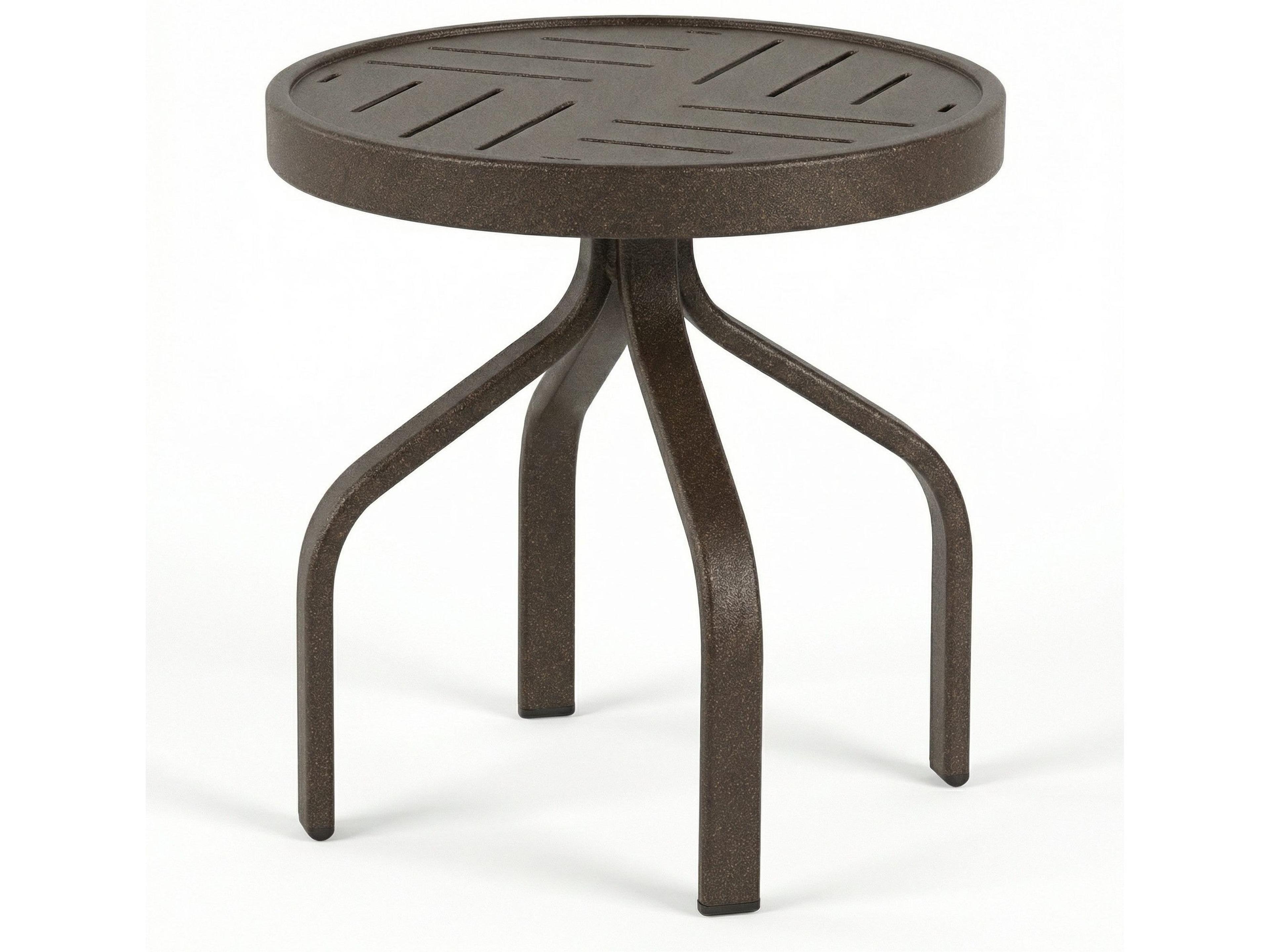 Windward Design Group Napa Punched Aluminum Aluminum Round Outdoor Patio Side Table