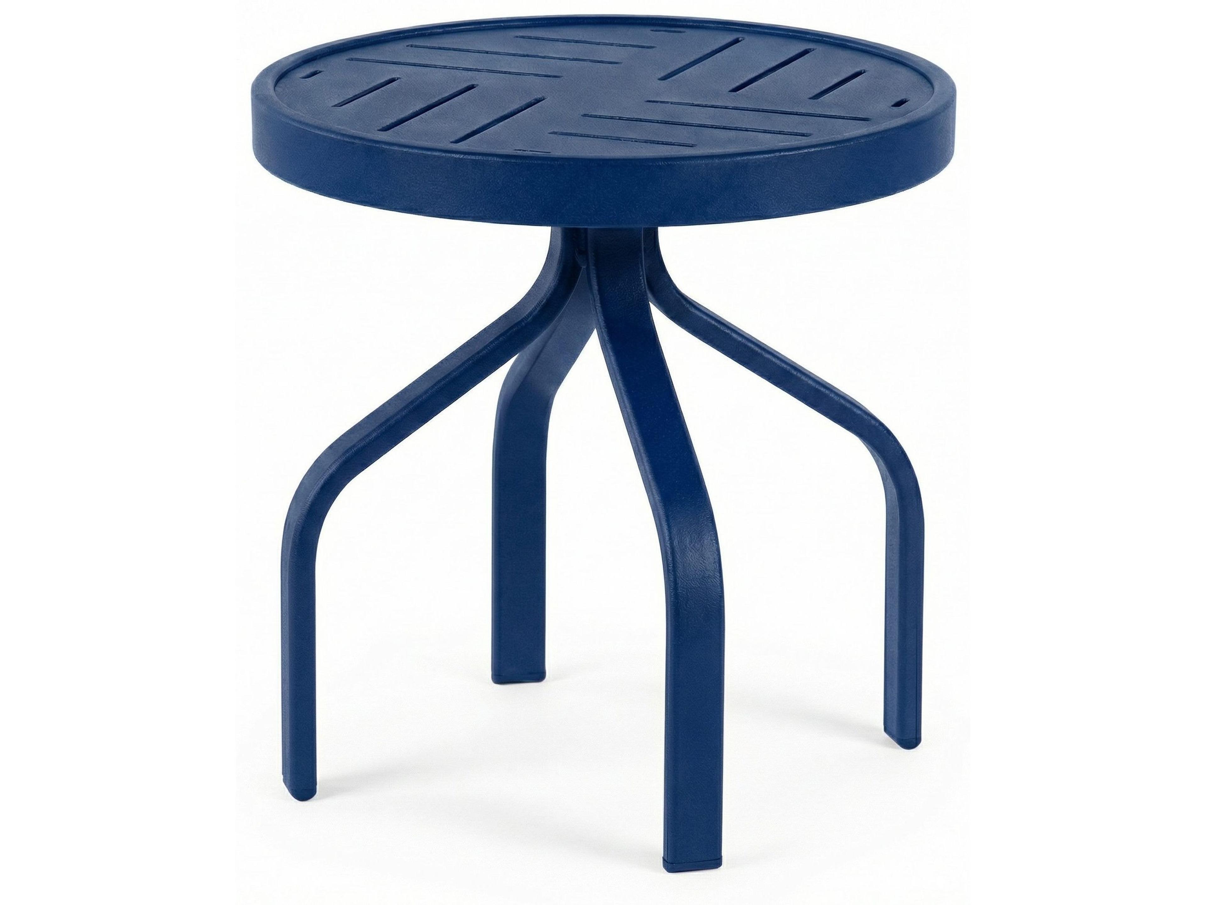 Windward Design Group Napa Punched Aluminum Aluminum Round Outdoor Patio Side Table