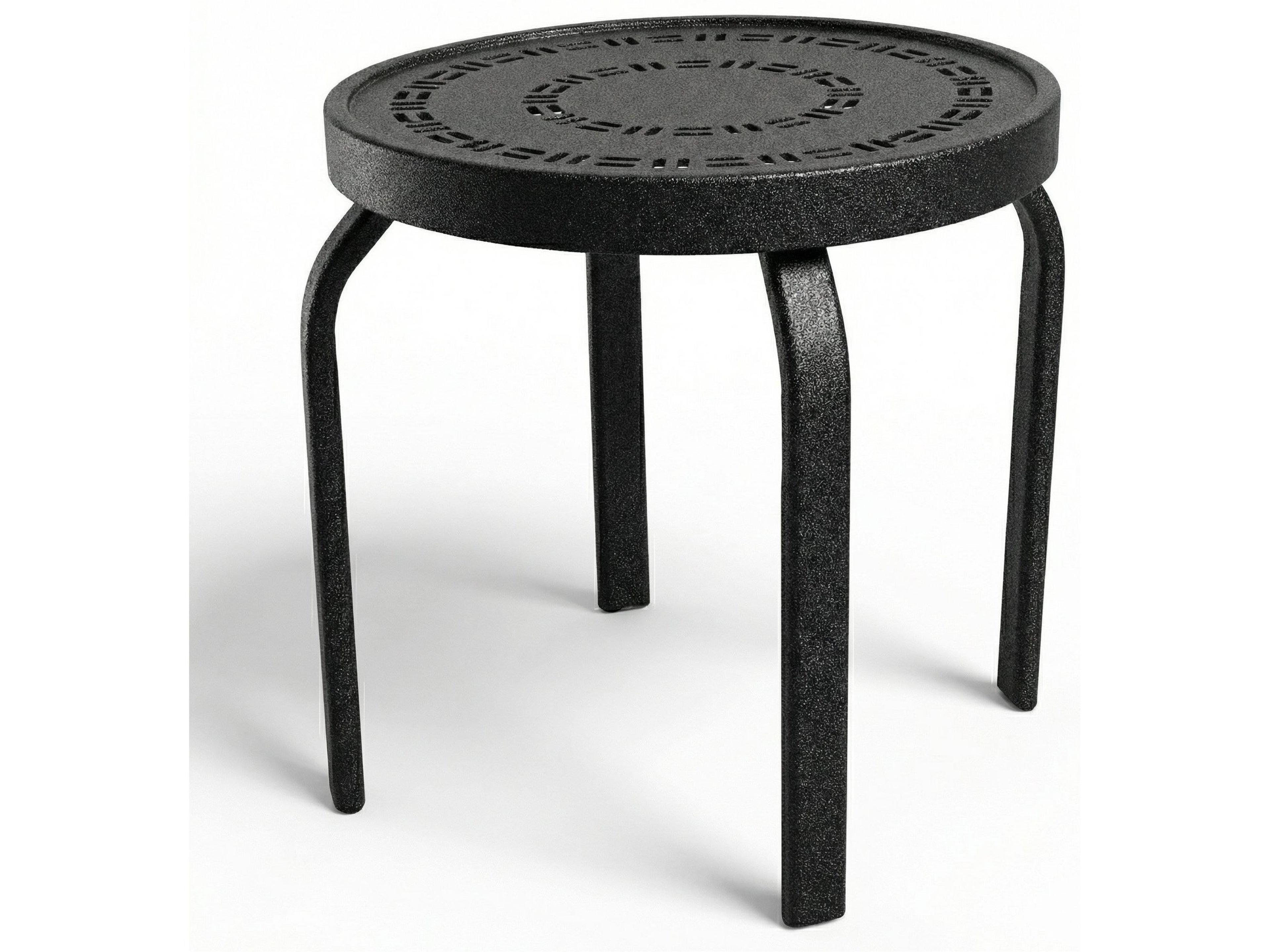 Windward Design Group Mayan Punched Aluminum Aluminum Round Outdoor Side Table Stacking