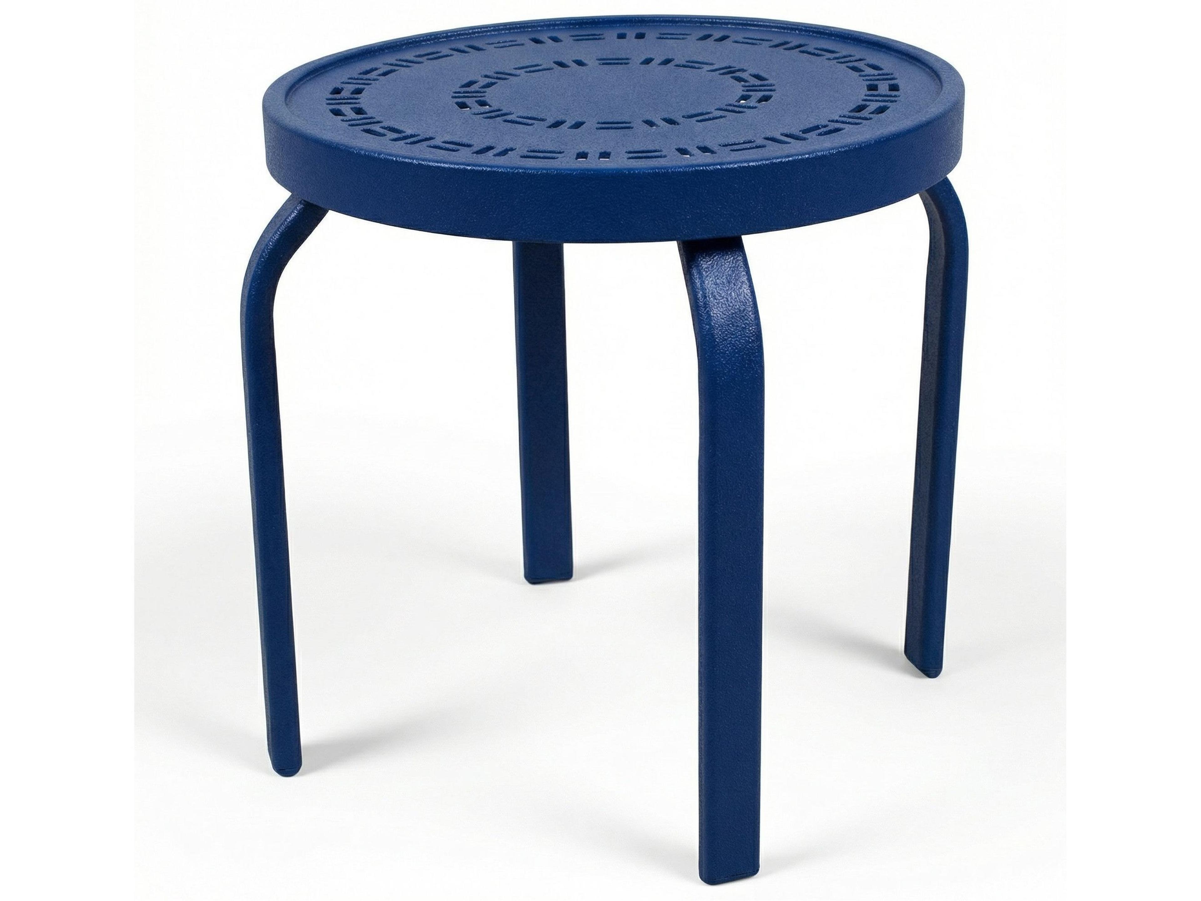 Windward Design Group Mayan Punched Aluminum Aluminum Round Outdoor Side Table Stacking