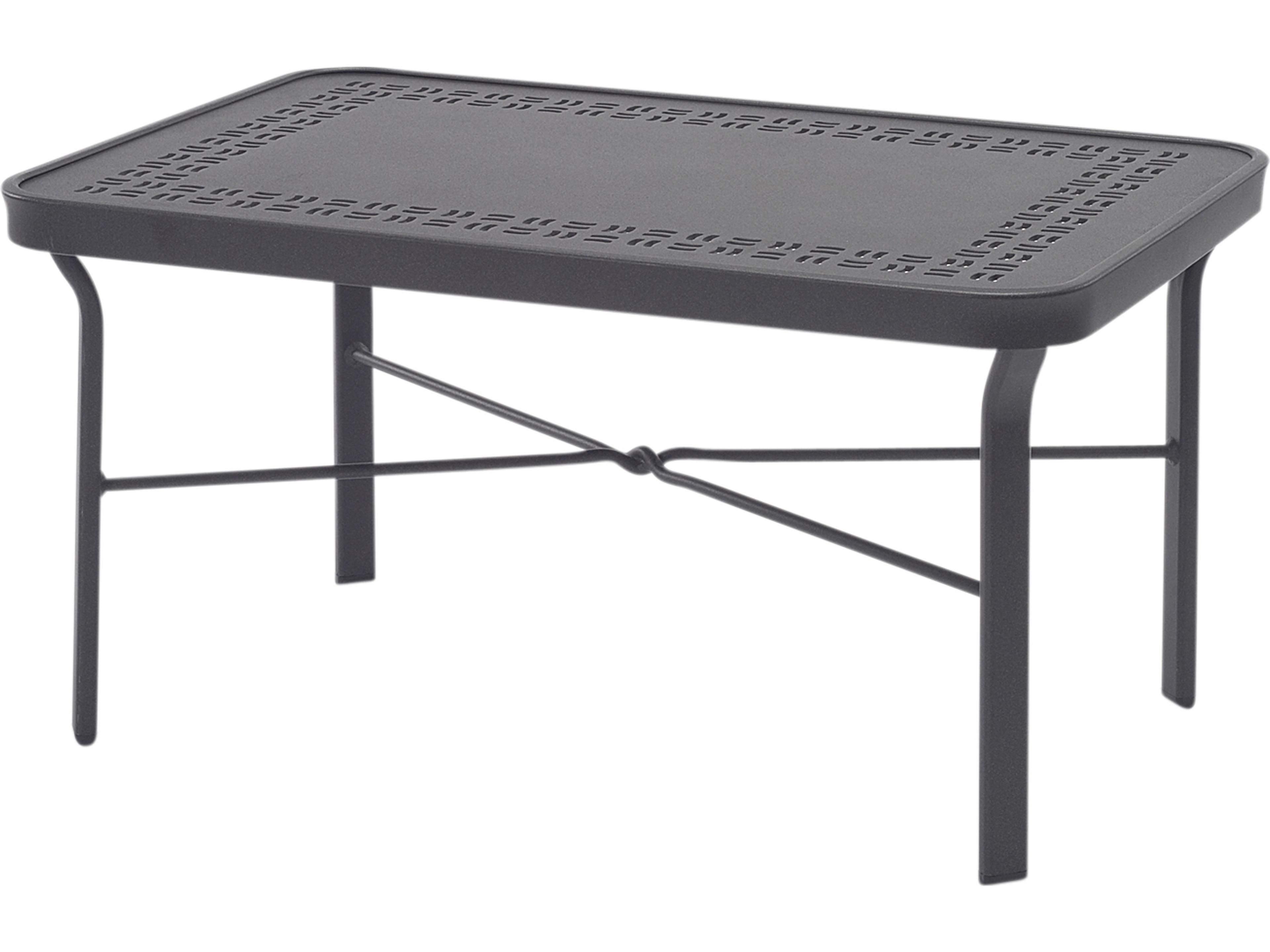 Mayan Punched Aluminum Rectangular Outdoor Patio Coffee Table