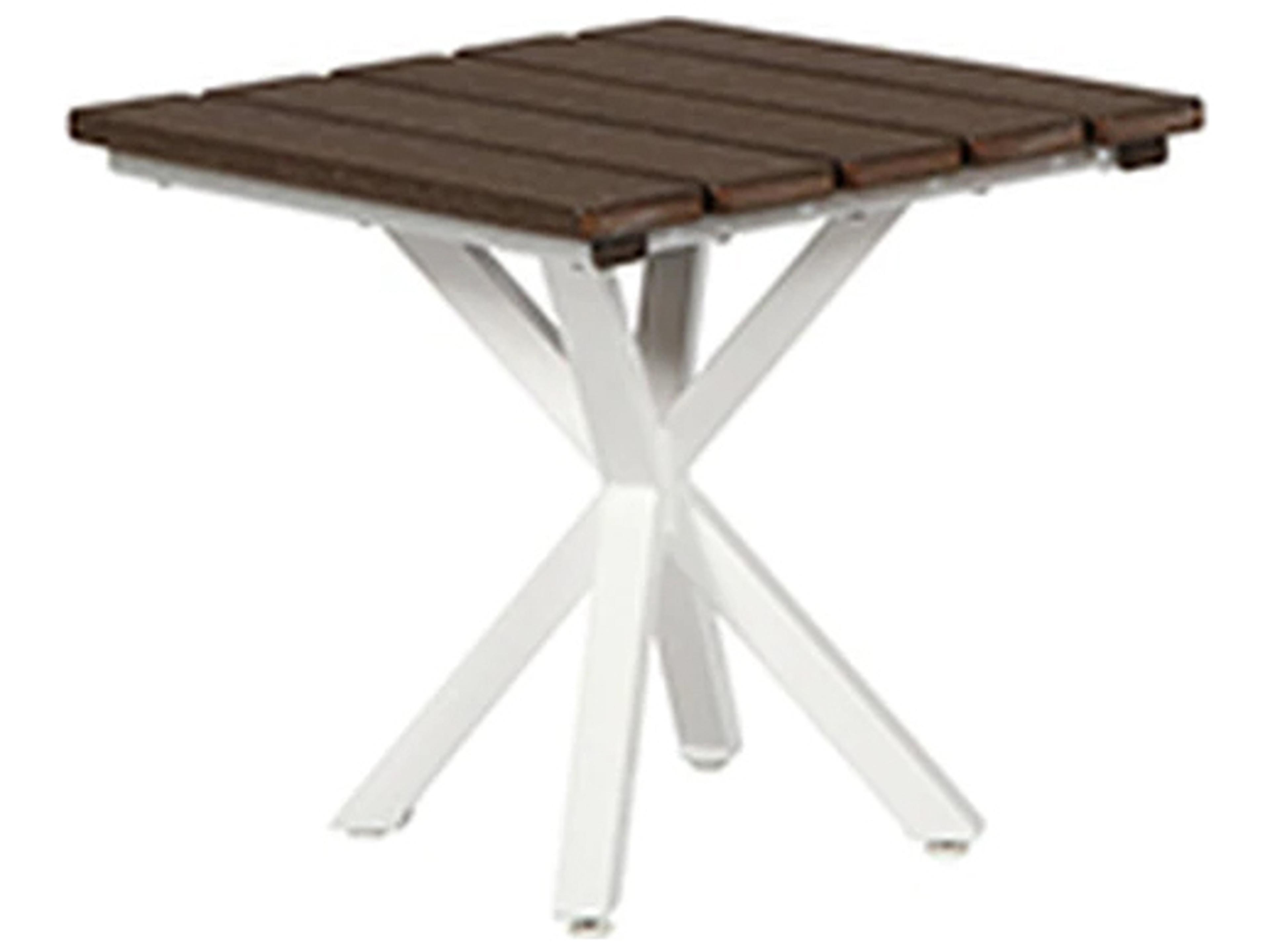 Tahoe Plank MGP Top Aluminum Square Patio End Table