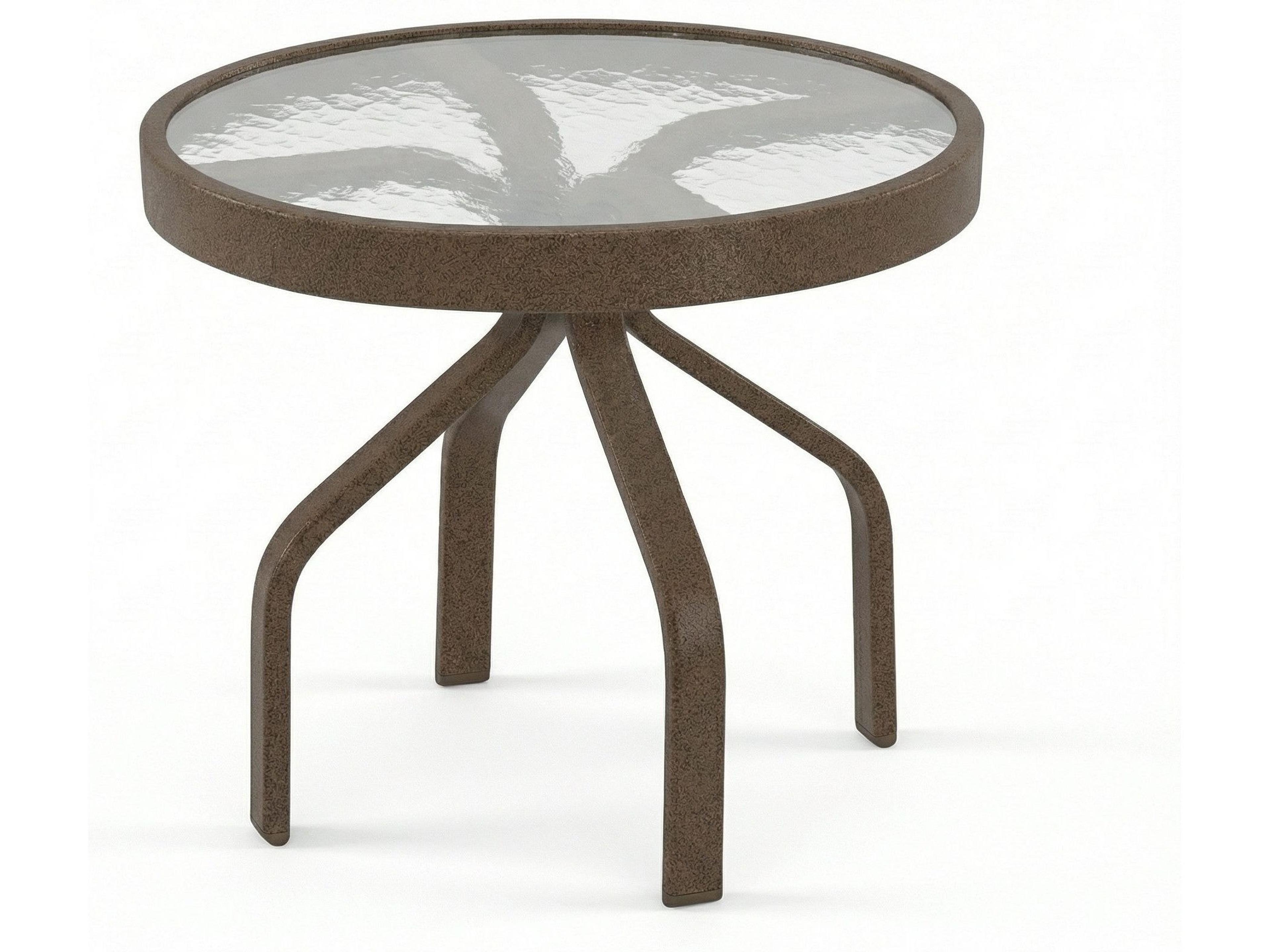 Windward Design Group Acrylic Top Aluminum Round Patio Side Table