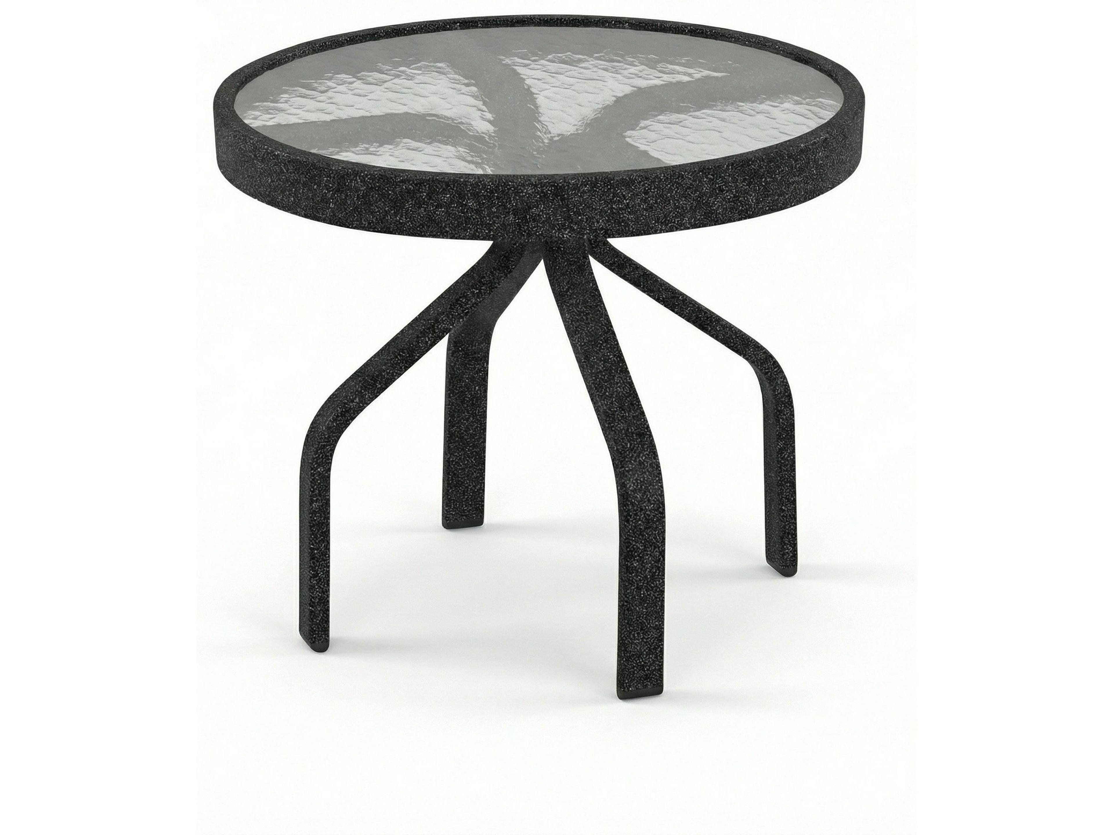 Windward Design Group Acrylic Top Aluminum Round Patio Side Table